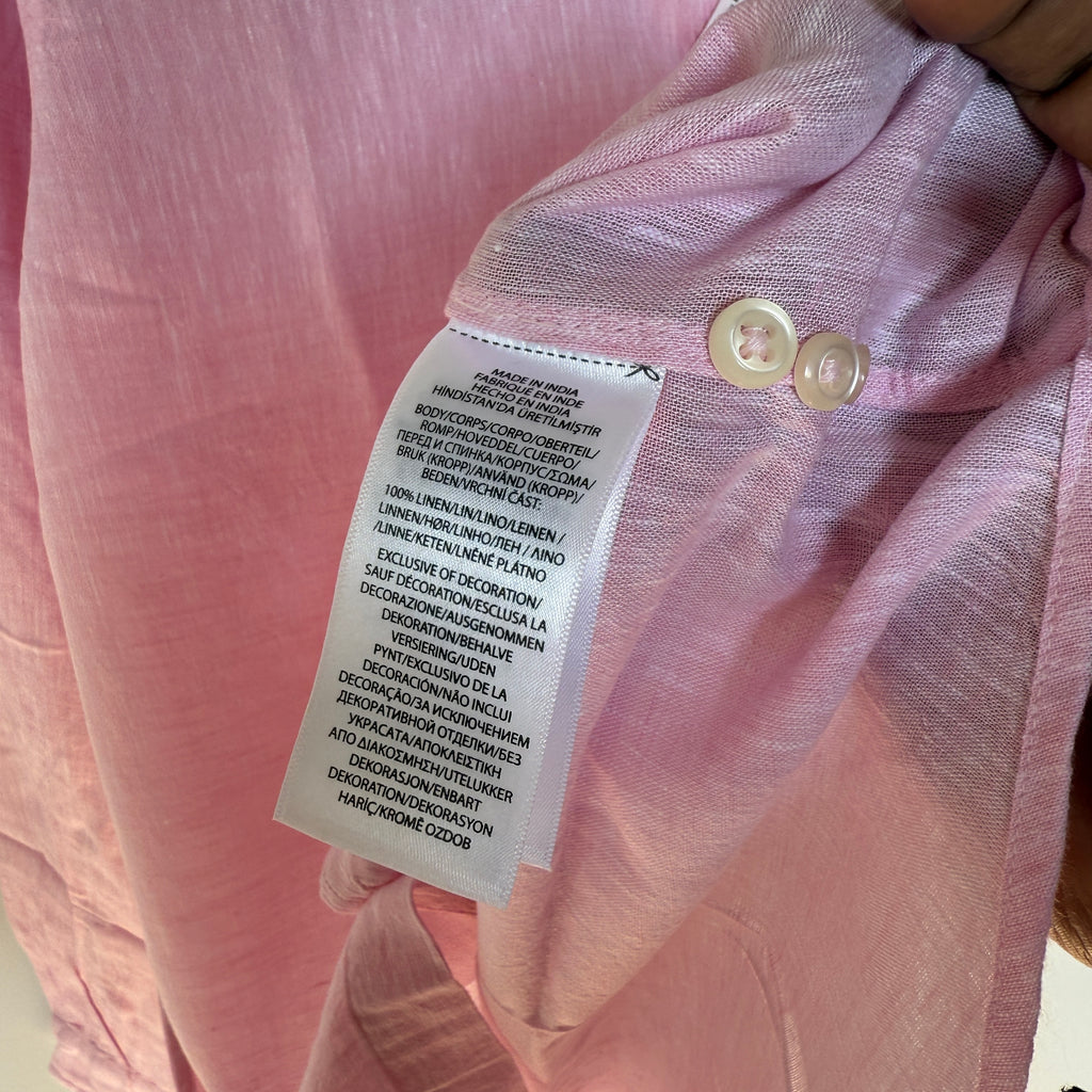 Ralph Lauren 100% pink linen shirt