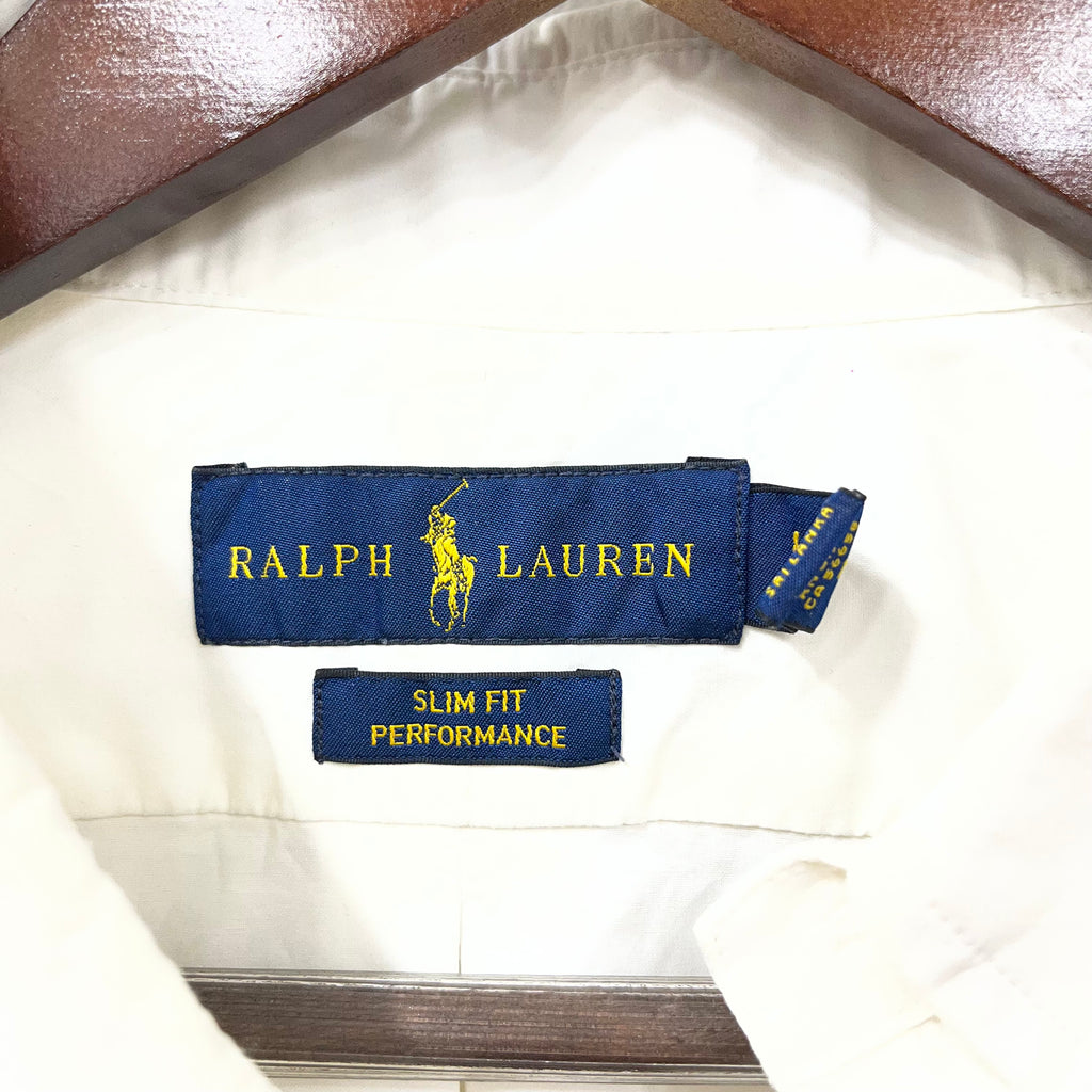 Ralph Lauren white Oxford button down slim fit shirt
