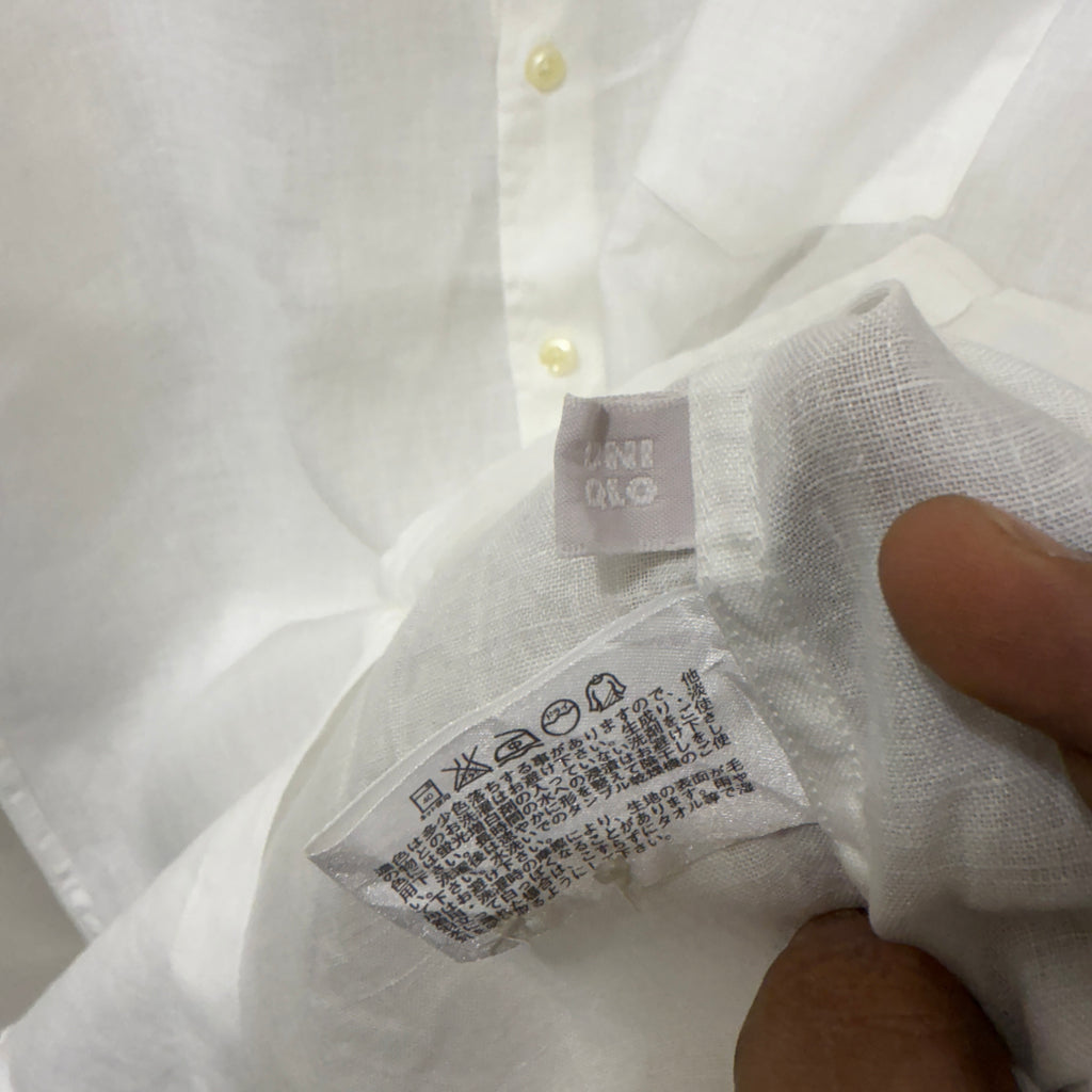Uniqlo linen blend white shirt