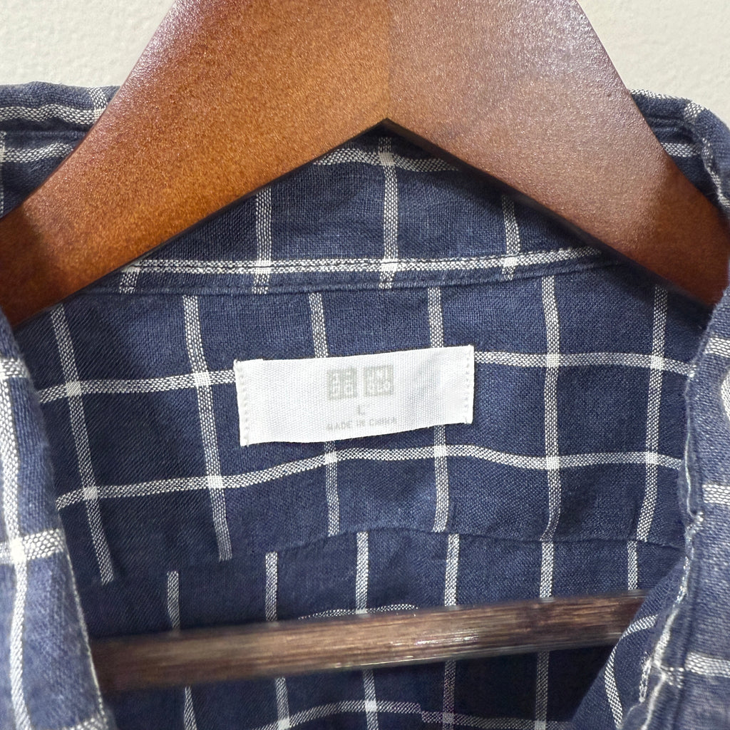 Uniqlo linen checkered shirt