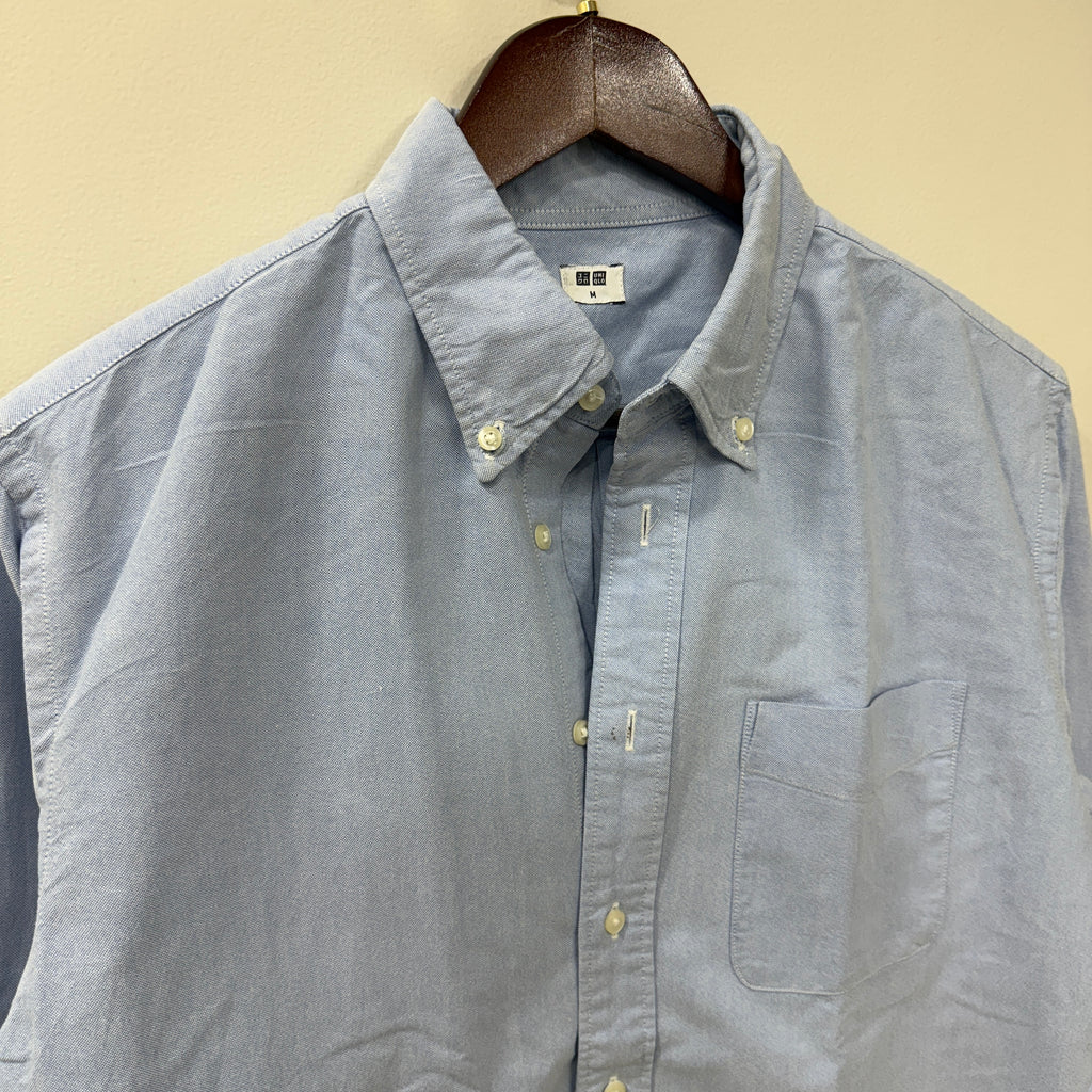 Uniqlo blue solid shirt