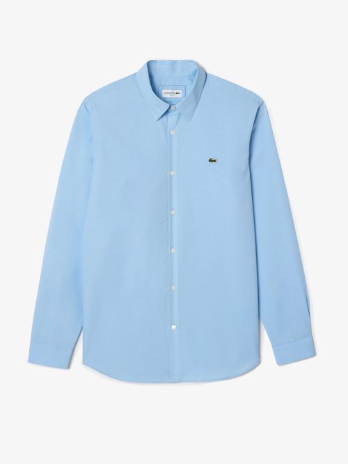 Lacoste blue solid button down shirt