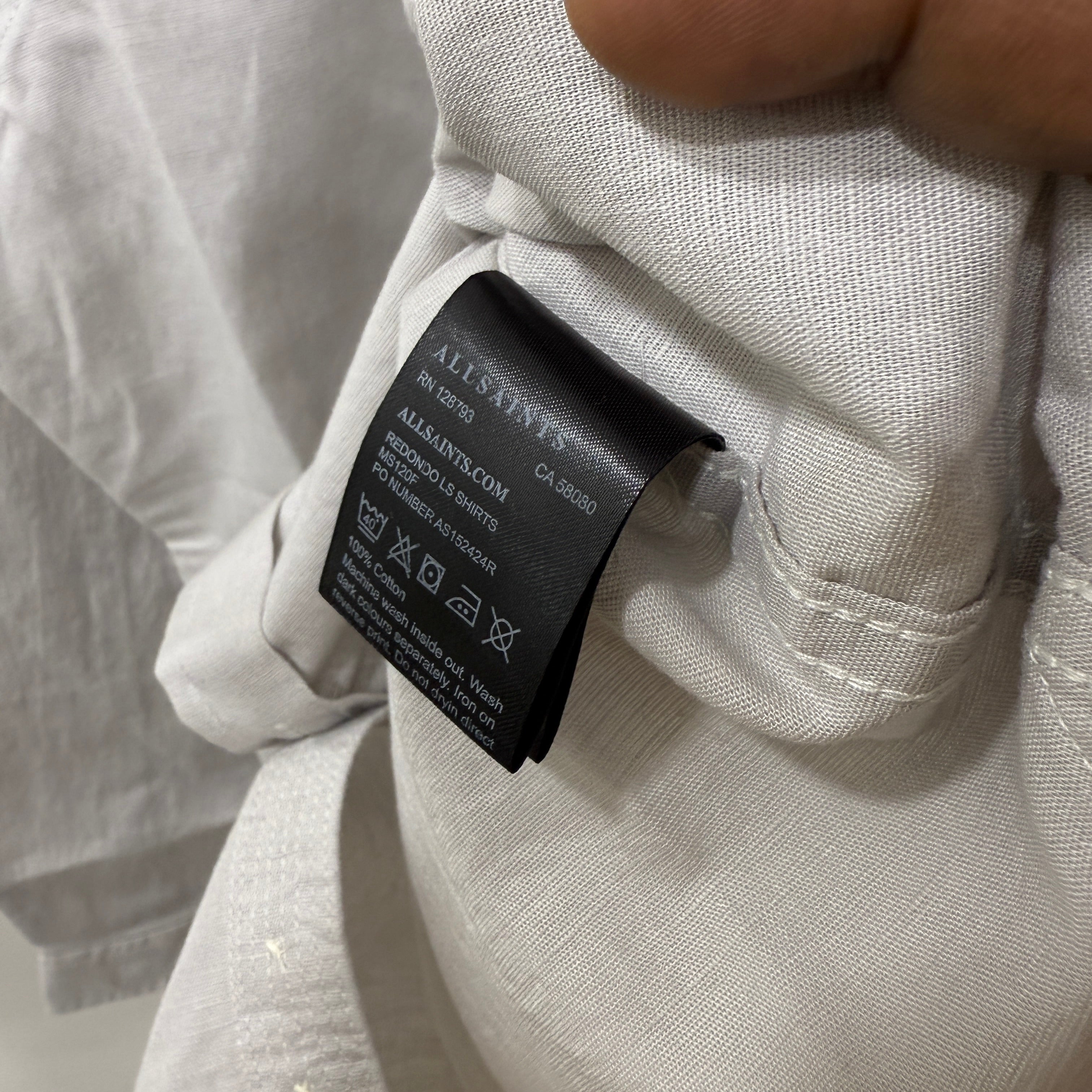 All Saints cloudy grey linen blend shirt PG