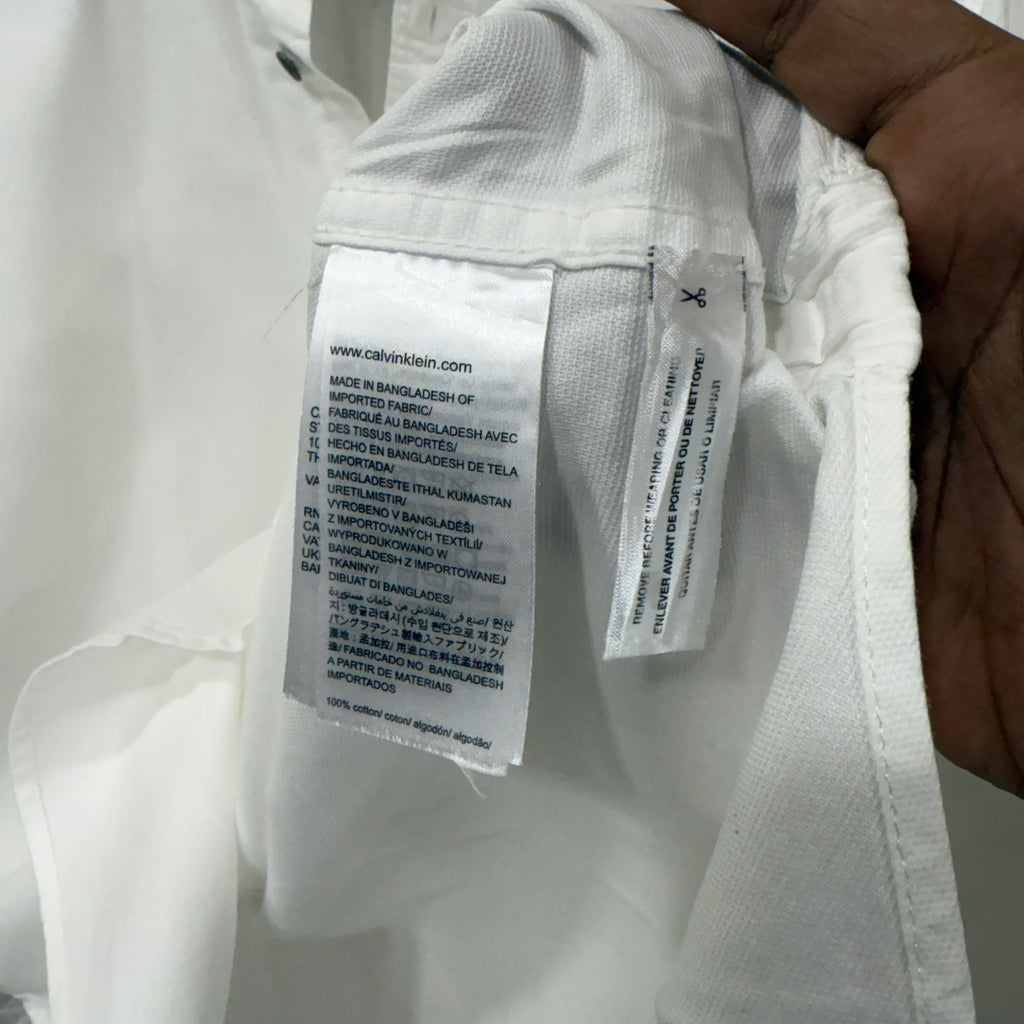 Calvin Klein white solid shirt