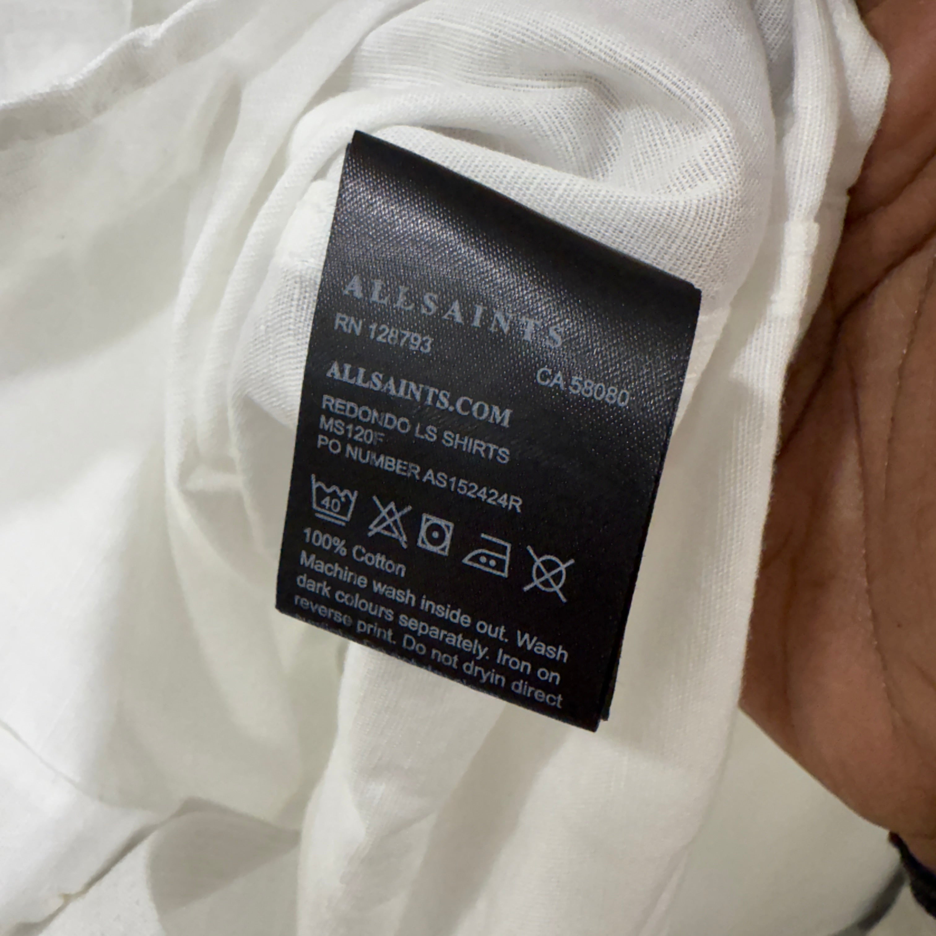 All Saints white linen blend shirt