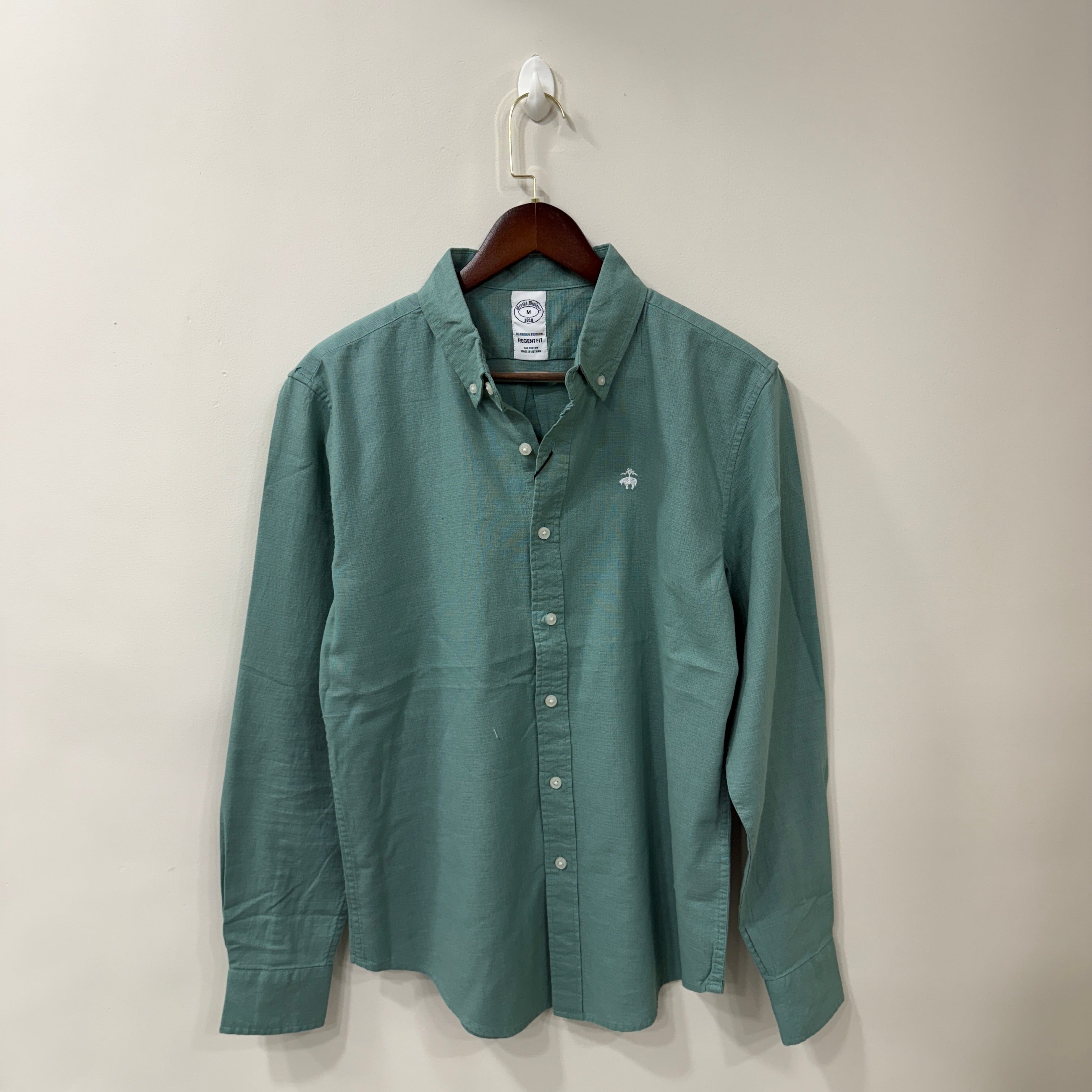 Brooks Brothers button down solid shirt with logo