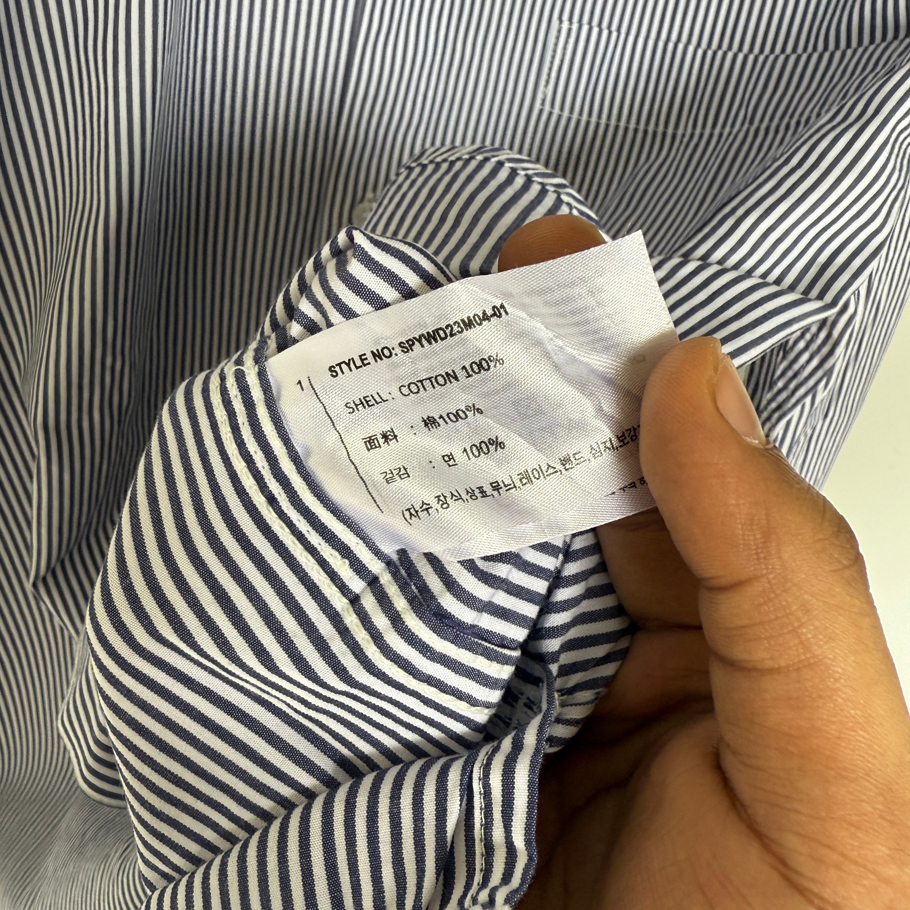 Spao chinese collar stripes shirt