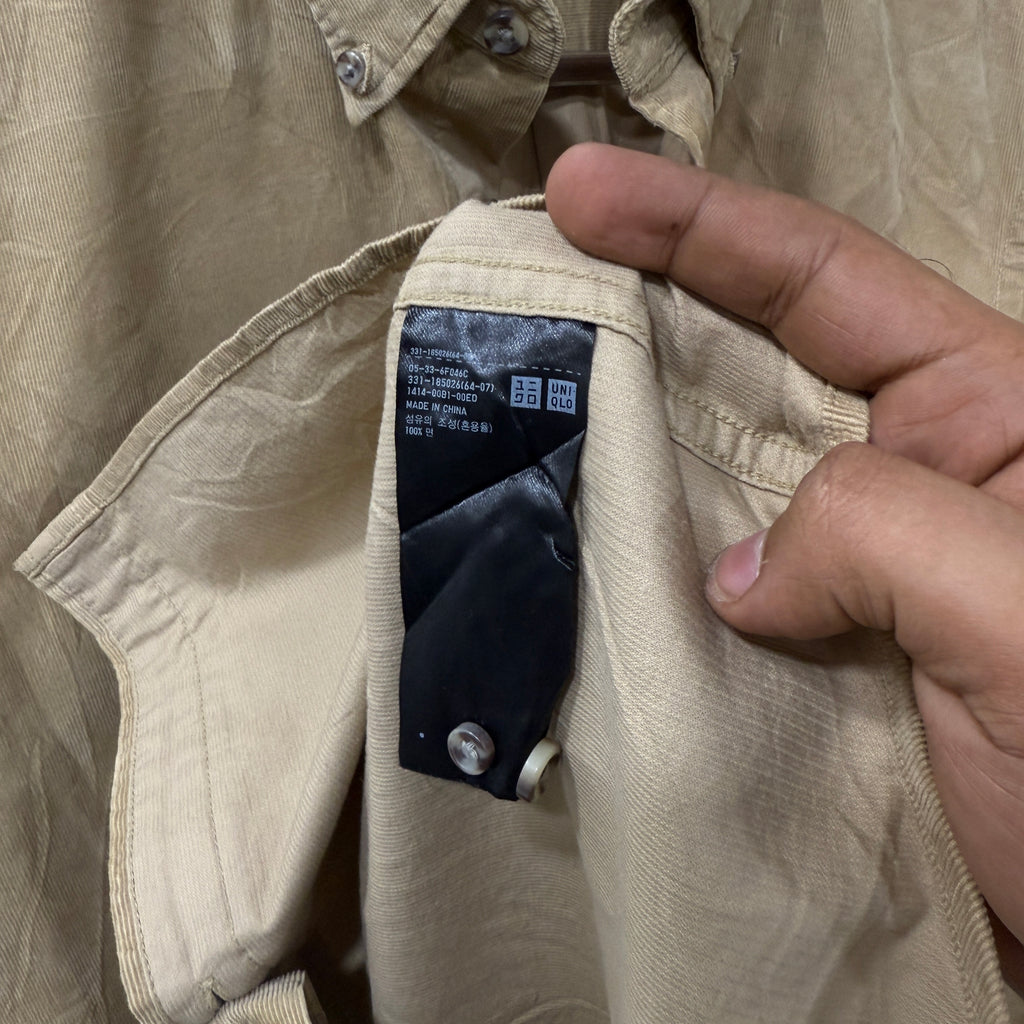 Uniqlo courdroy brown shirt