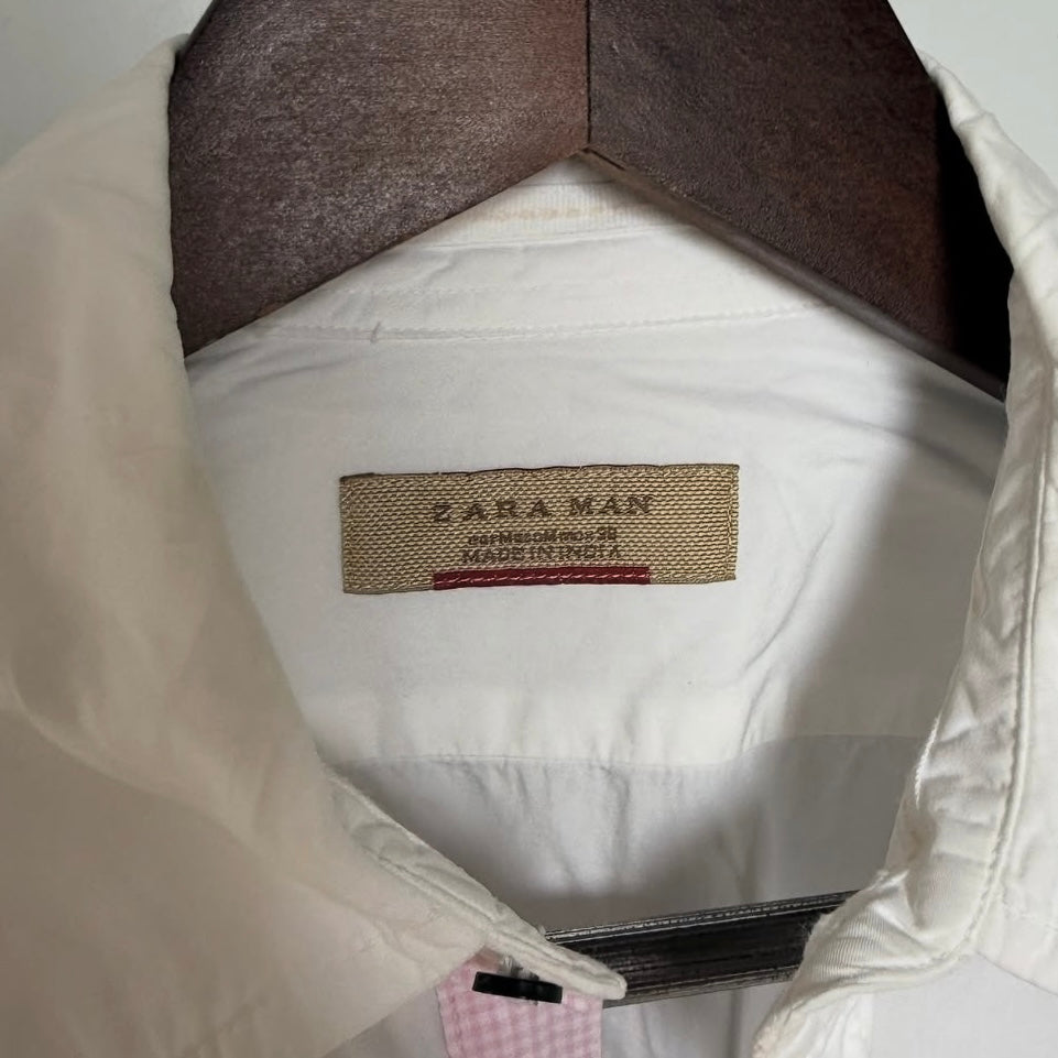 Zara white double pocket shirt