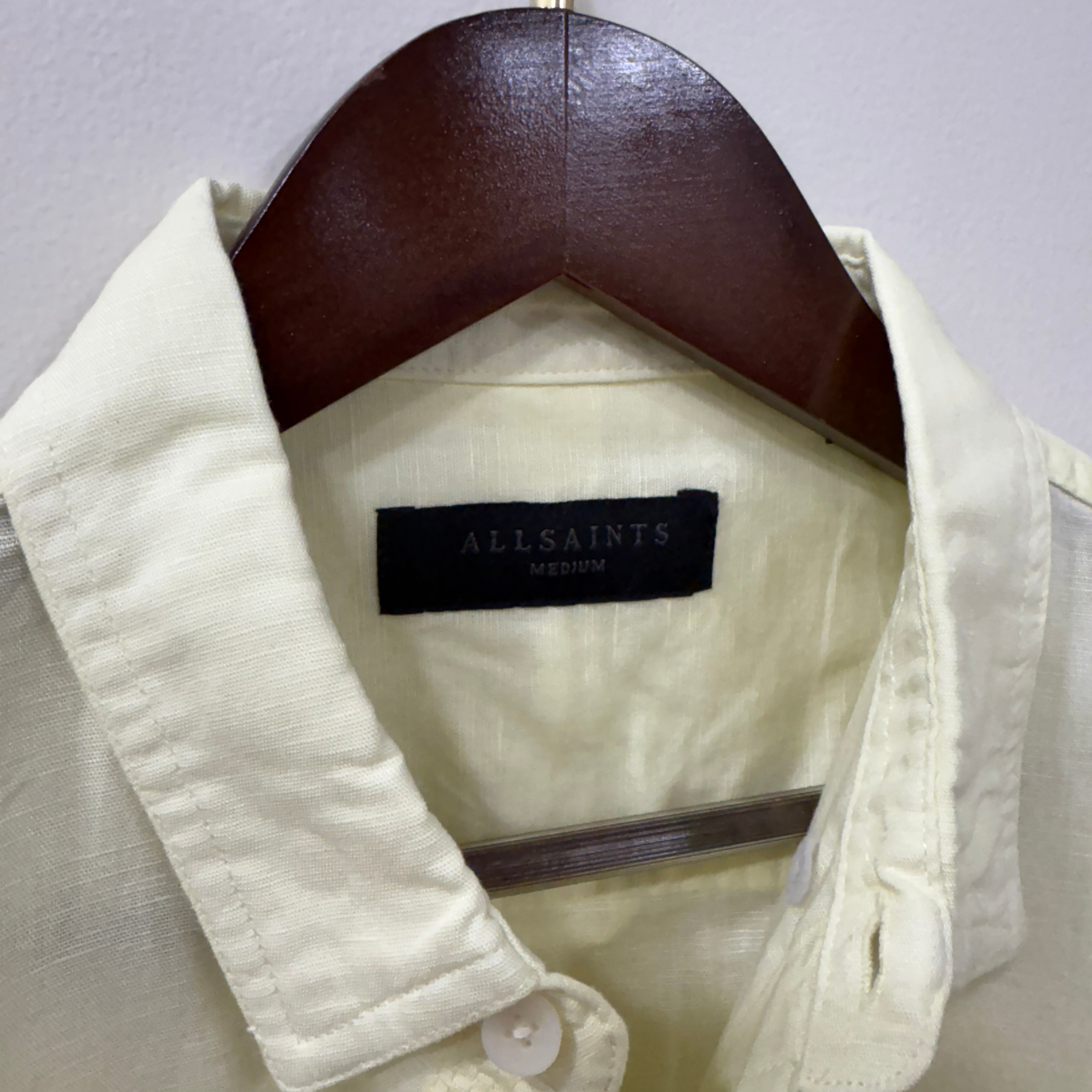 All Saints yellow linen blend shirt