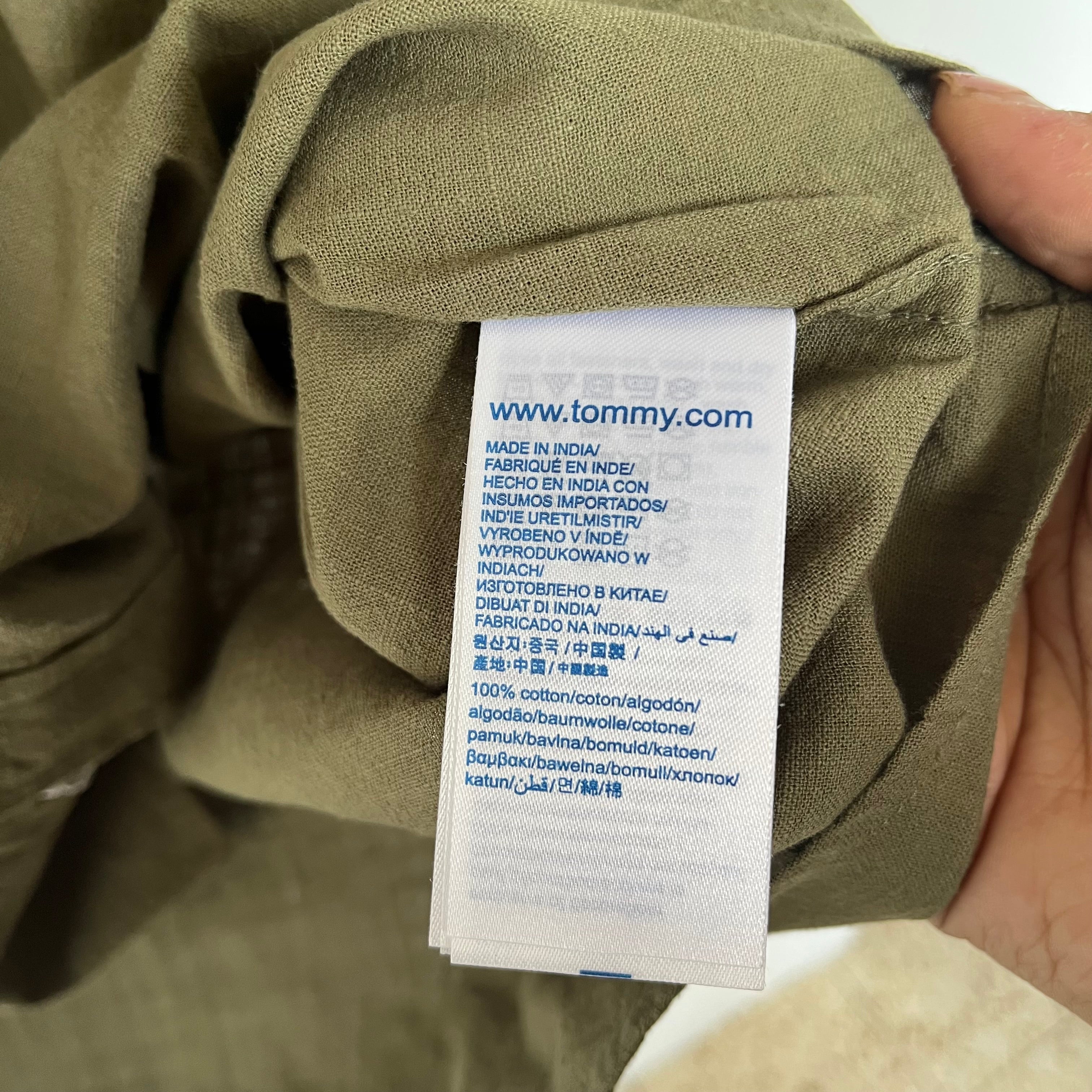Tommy hilfiger olive green solid shirt