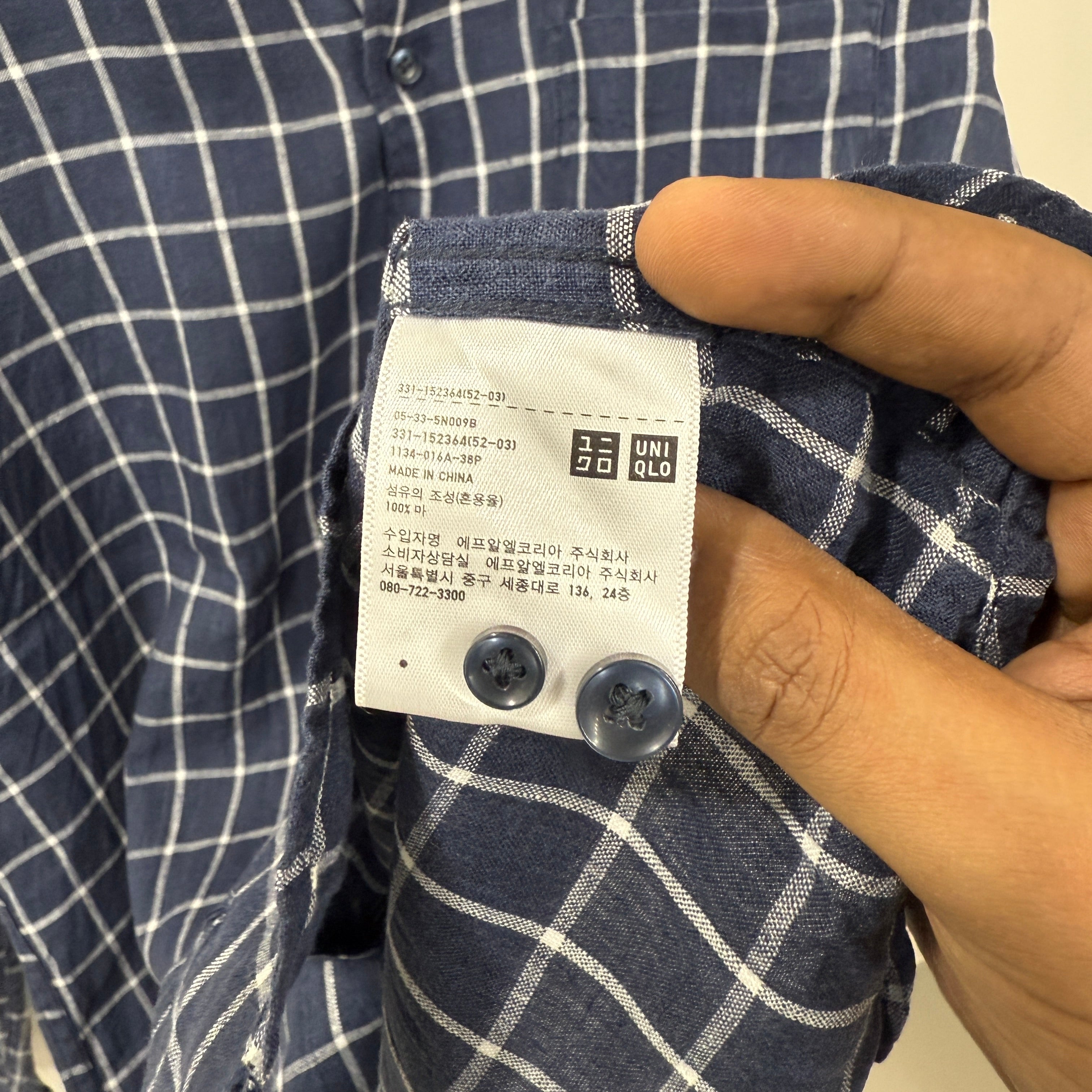 Uniqlo linen checkered shirt