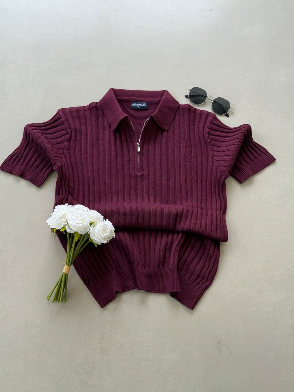 ⚜️Old money maroon polo tshirt