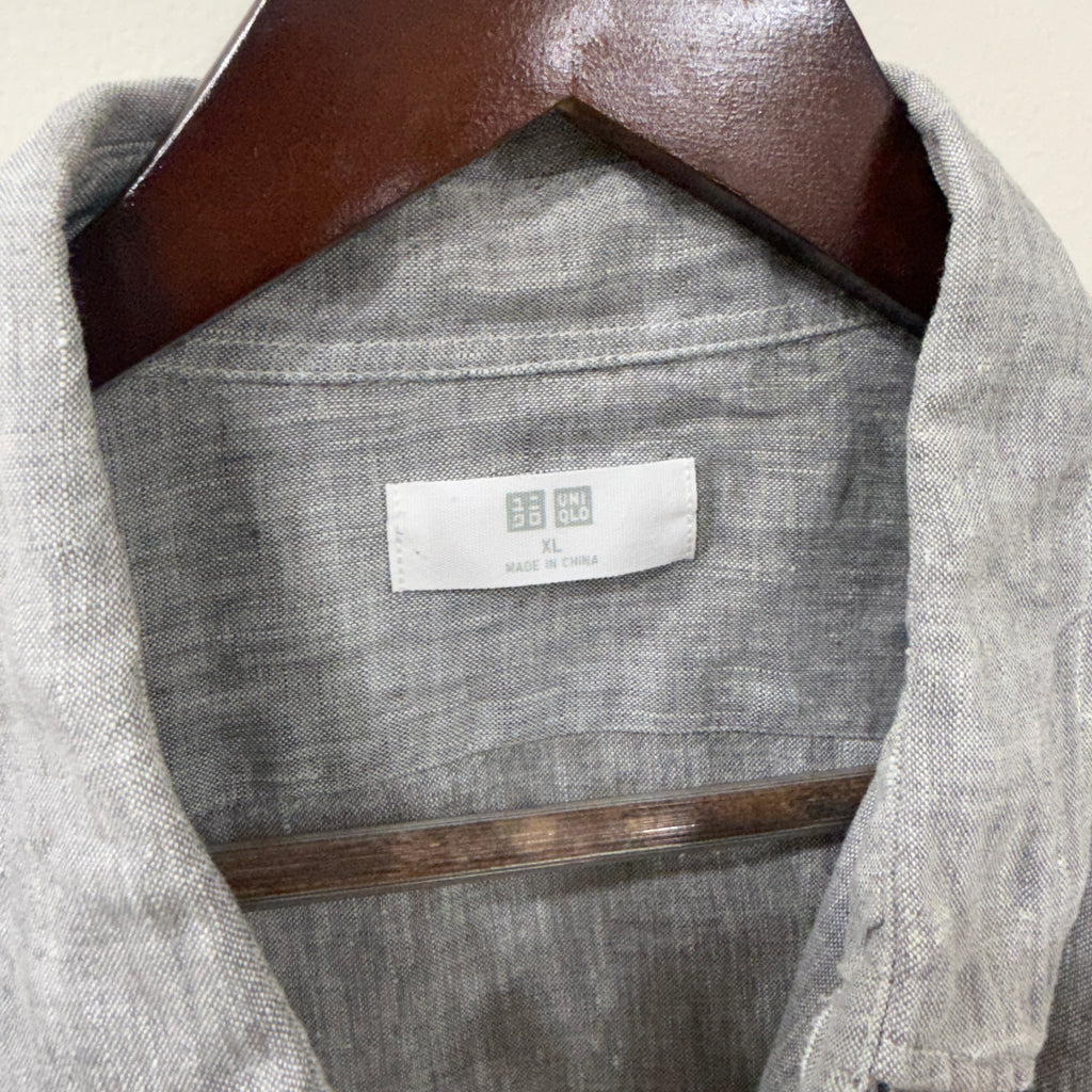 Uniqlo Grey 100% linen shirt