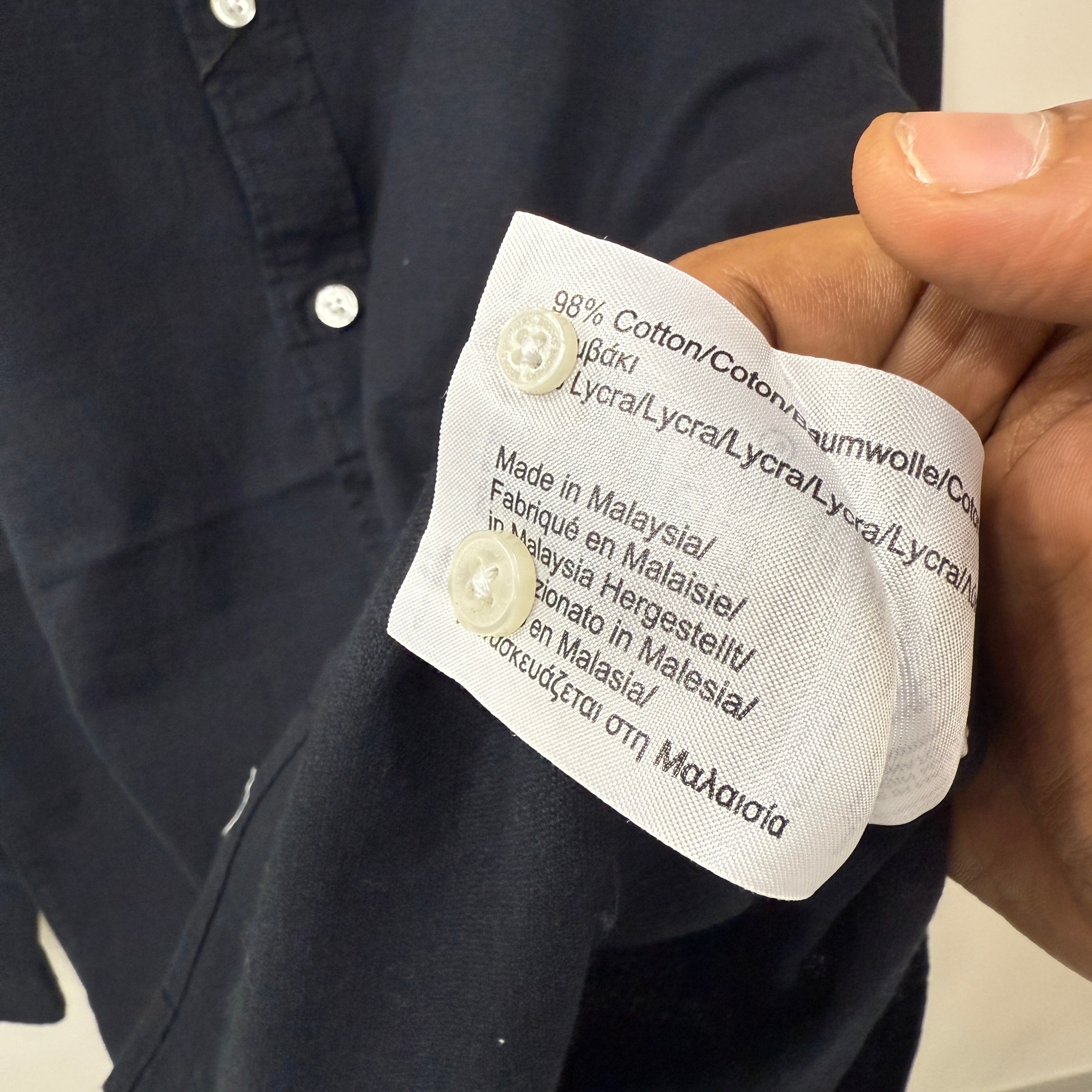 Brooks Brothers button down black solid shirt with logo