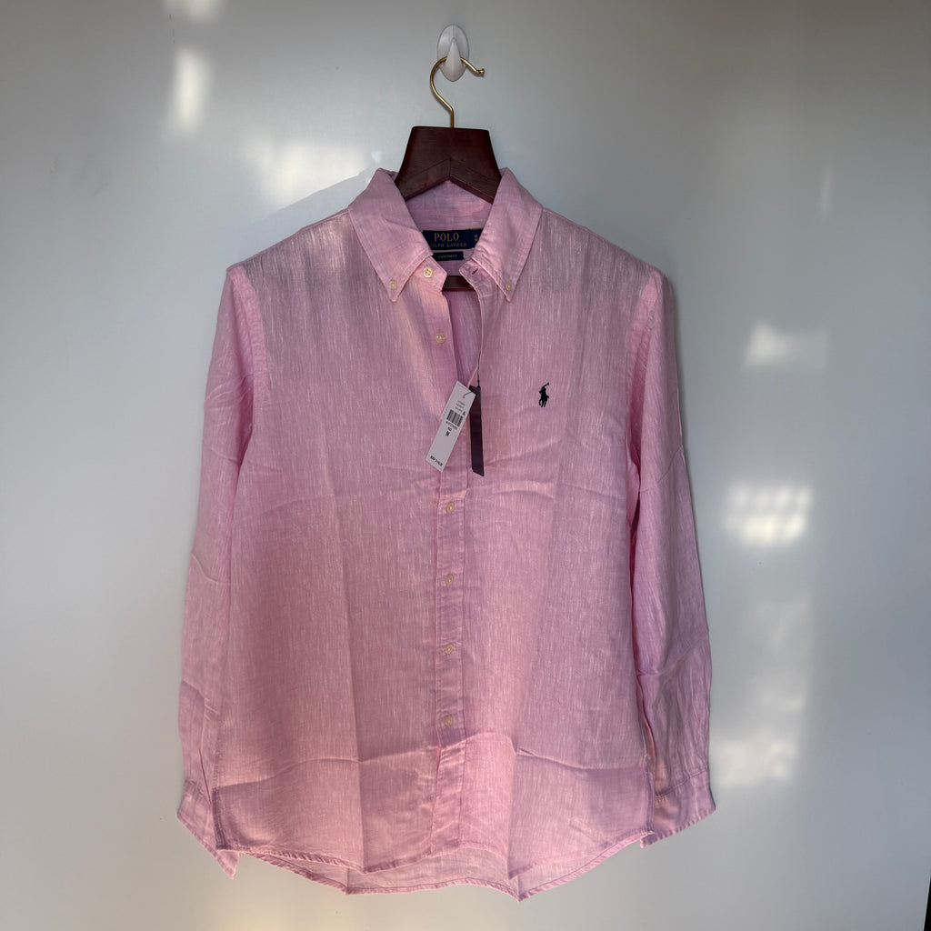 Ralph Lauren 100% pink linen shirt