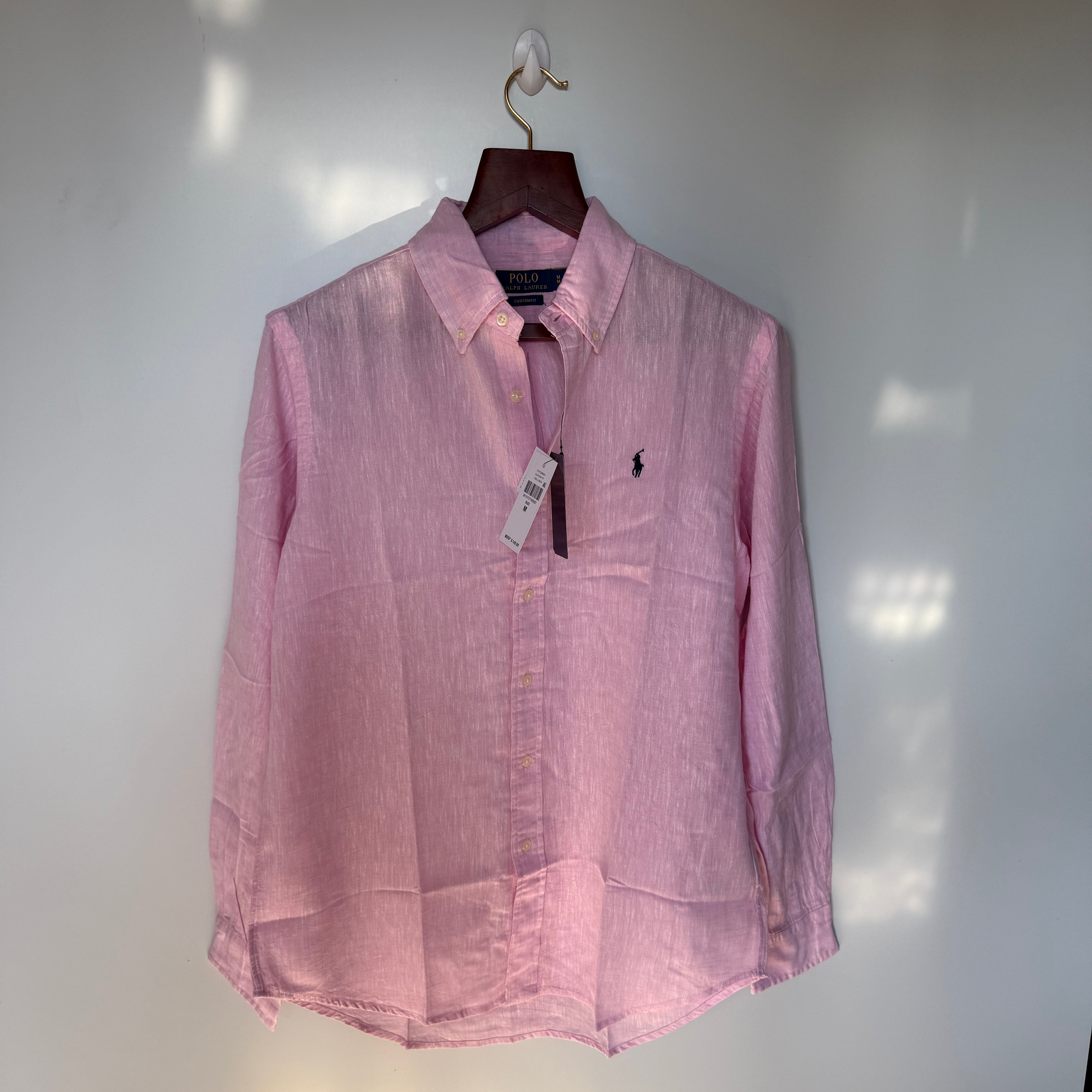 Ralph Lauren 100% pink linen shirt