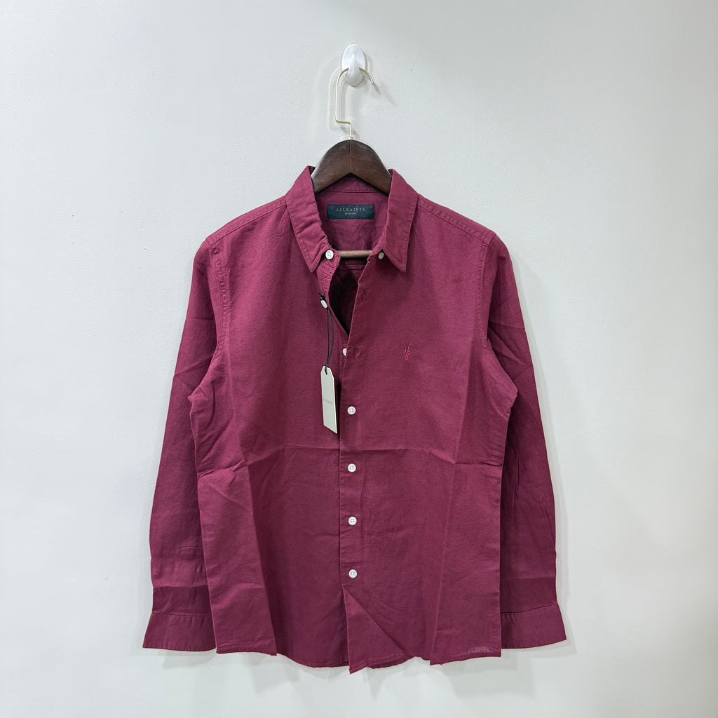 All Saints maroon linen blend shirt PG