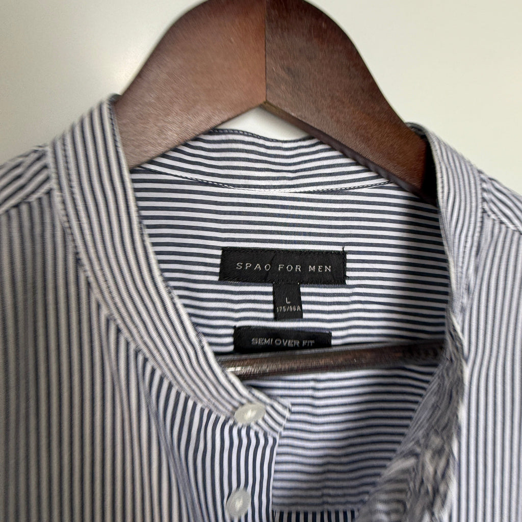 Spao chinese collar stripes shirt