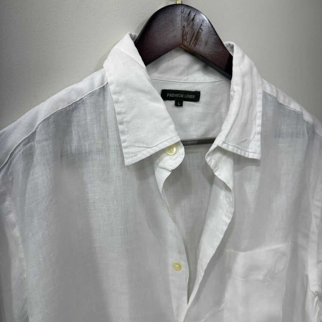 Uniqlo linen blend white shirt