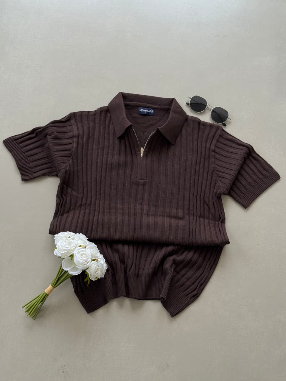 ⚜️Old money brown polo tshirt