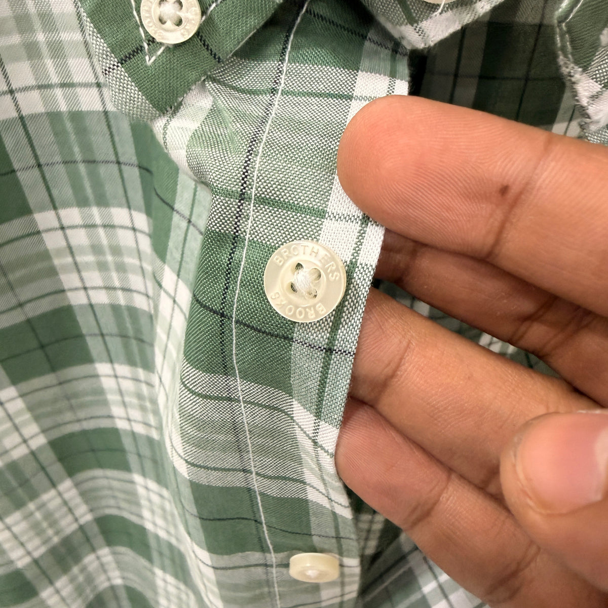 Brooks Brothers checkered button down shirt