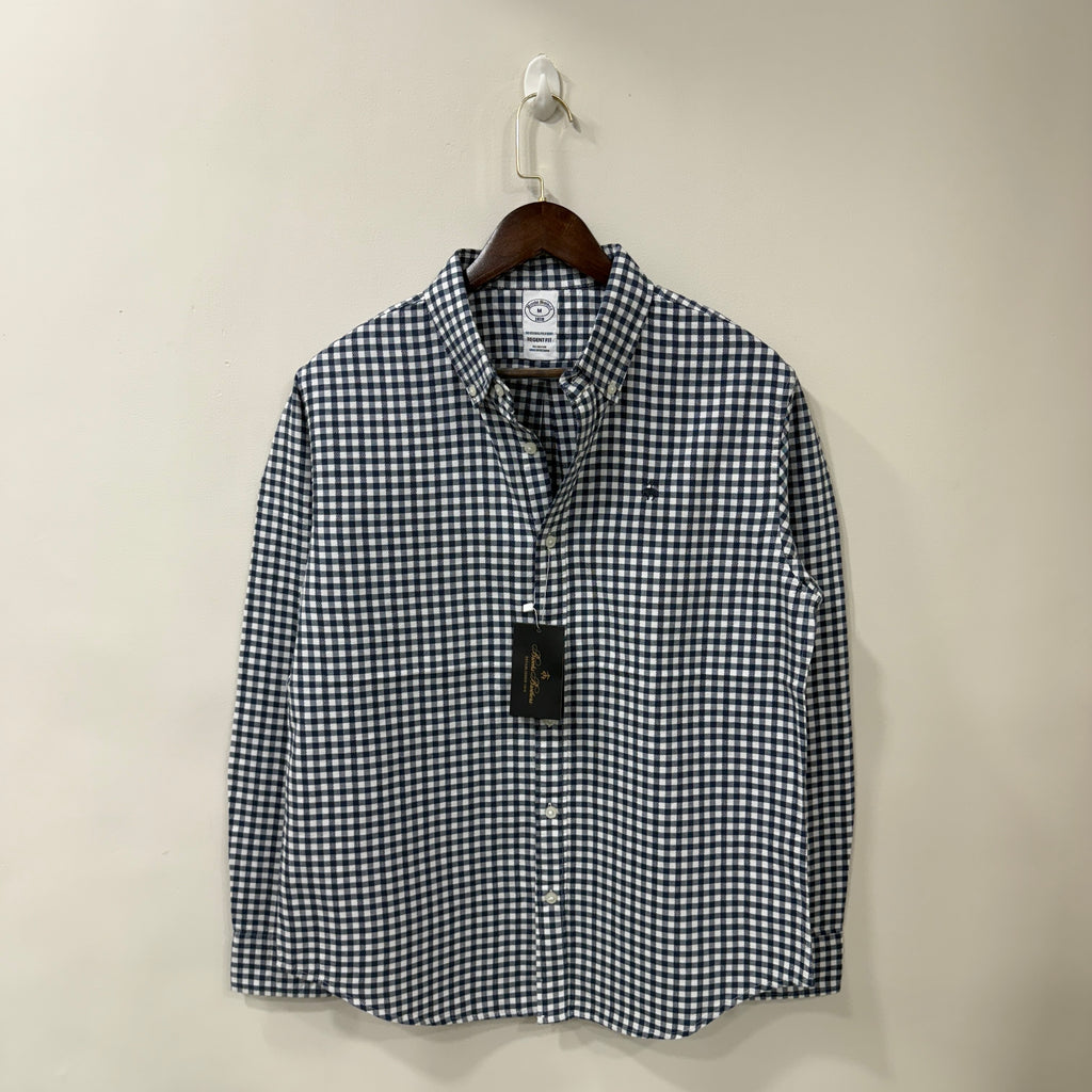 Brooks Brothers checkered shirt with logo