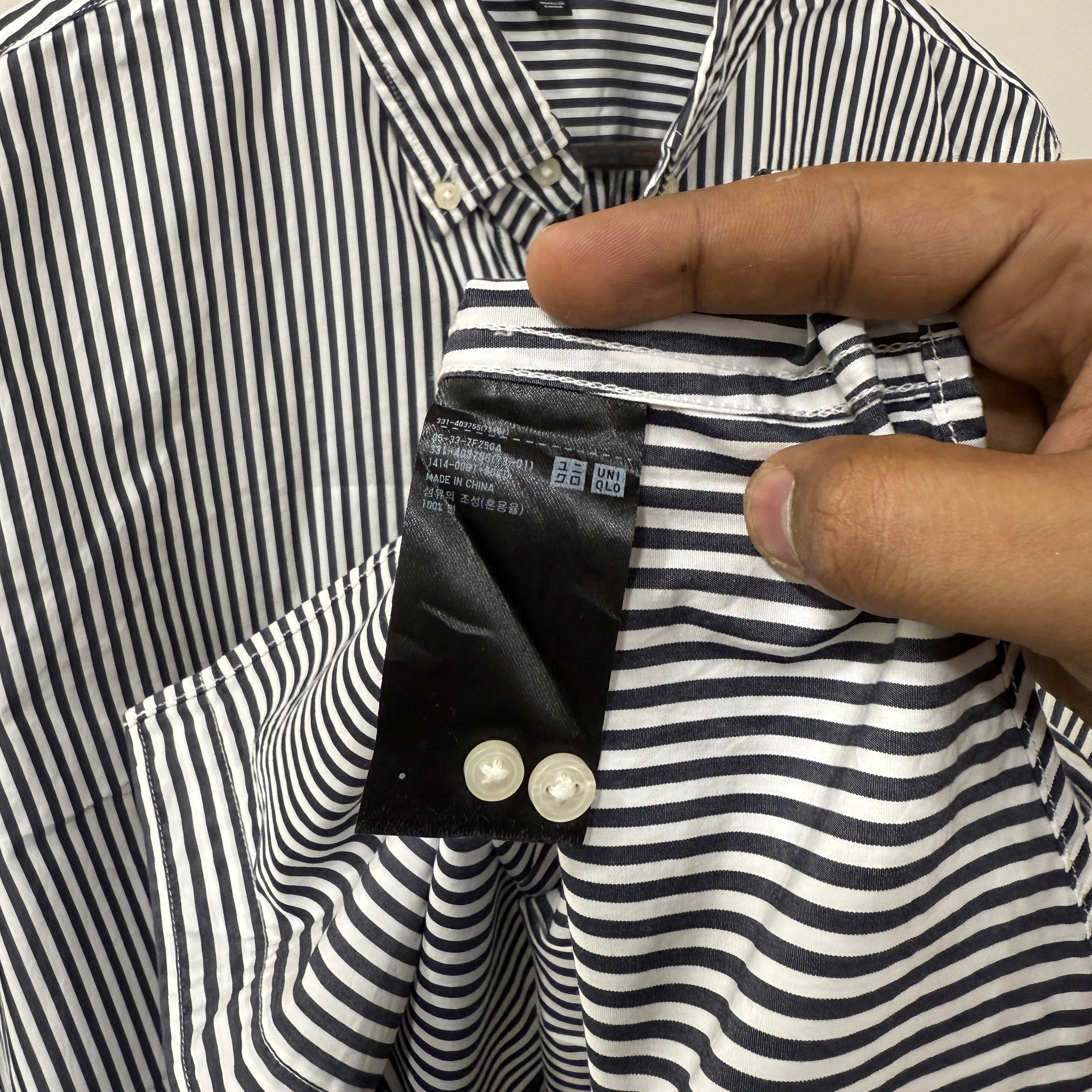 Uniqlo Chinese collar stripes shirt