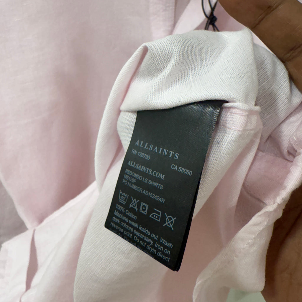 All Saints pink linen blend shirt