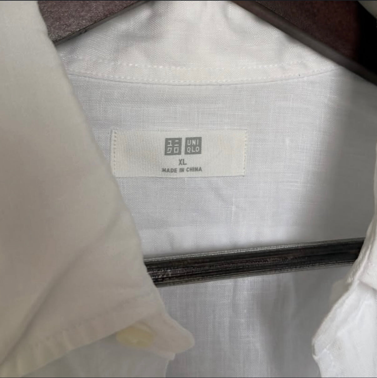 Uniqlo 100% linen white shirt-xl