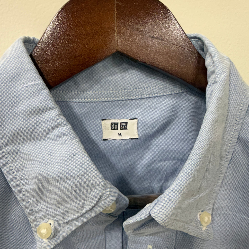 Uniqlo blue solid shirt