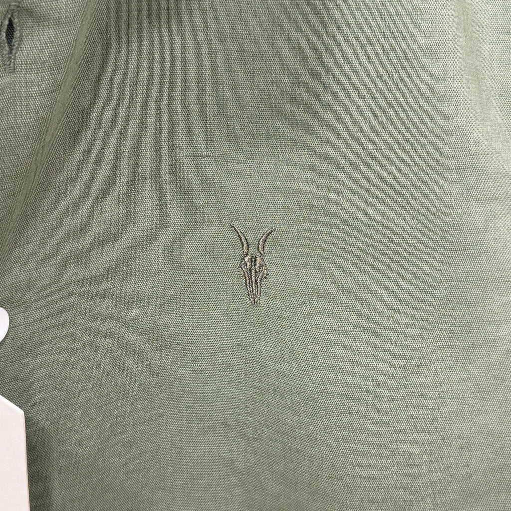All Saints Fleur green linen blend shirt PG