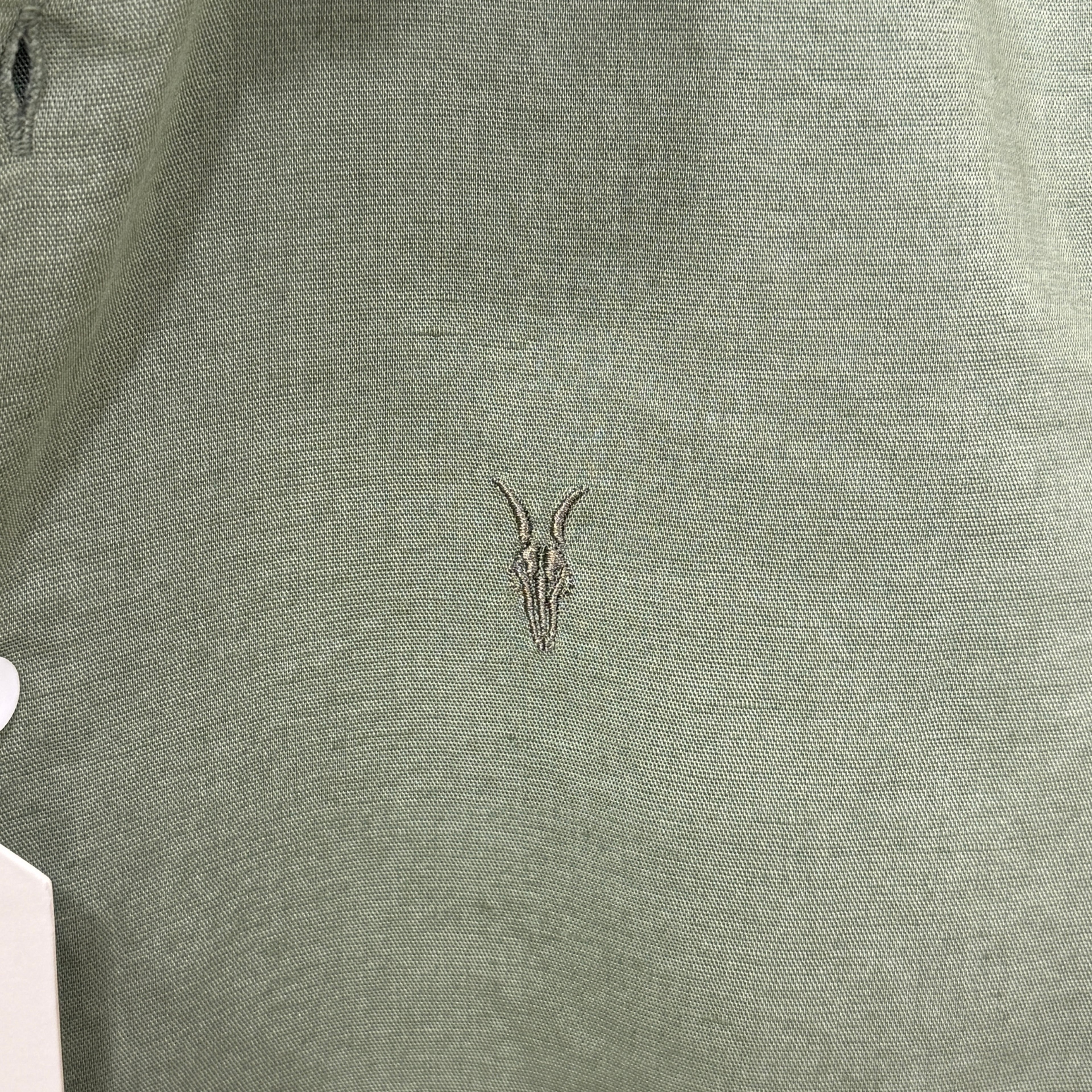 All Saints Fleur green linen blend shirt PG