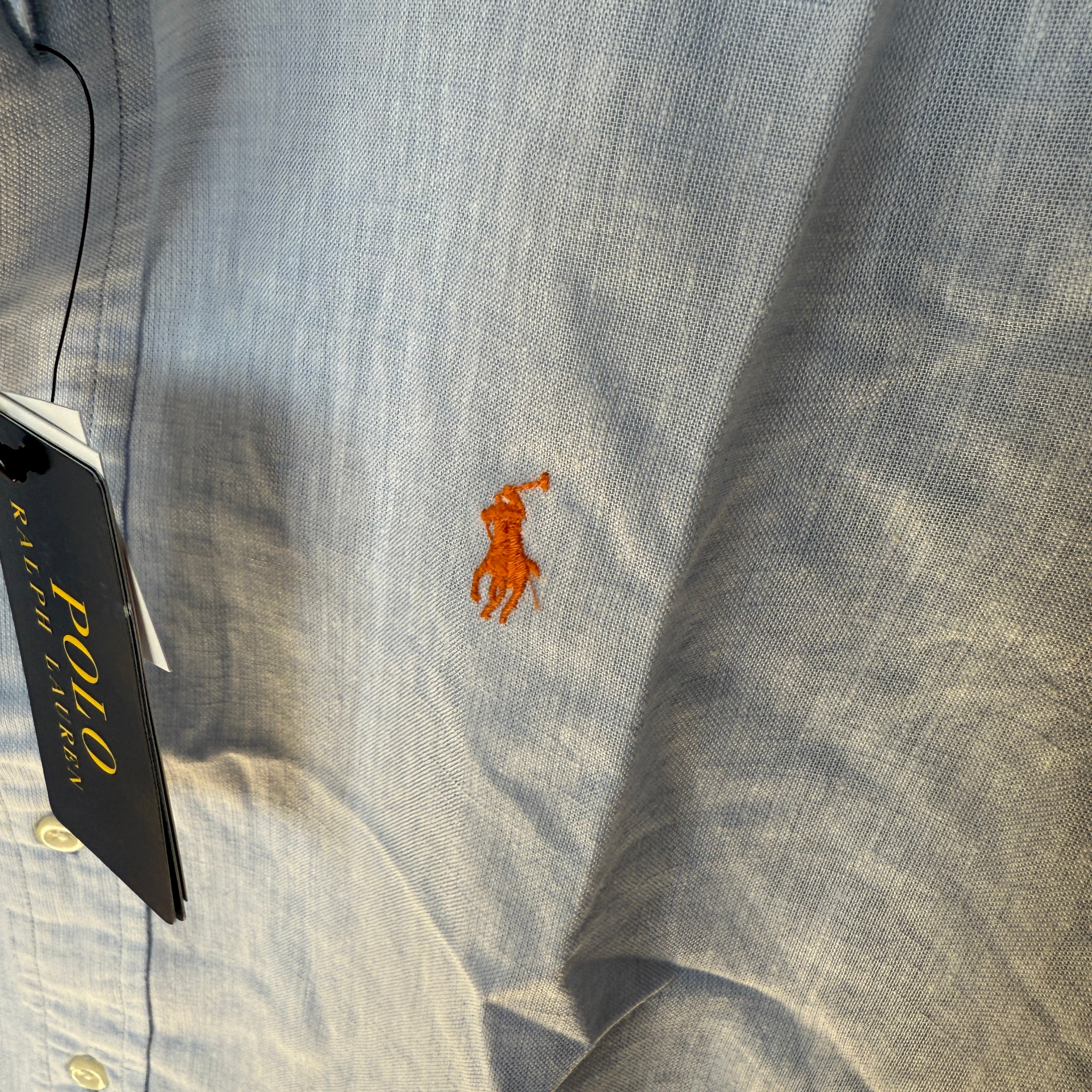 Ralph Lauren 100% sky blue linen shirt