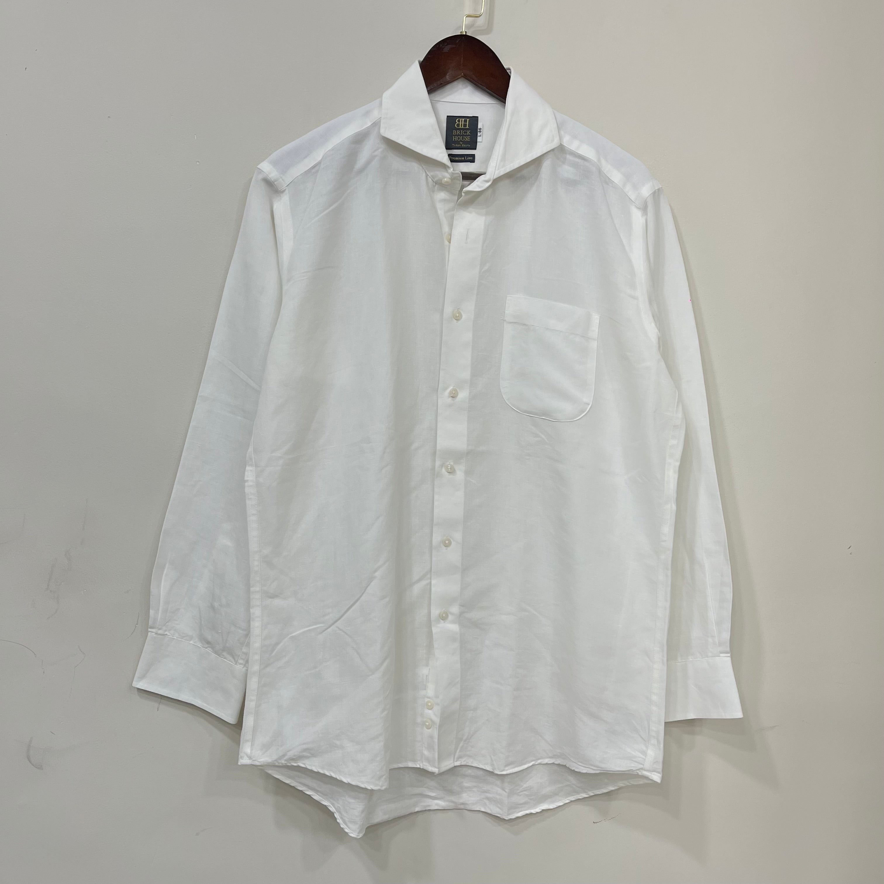 Brick House white linen solid shirt