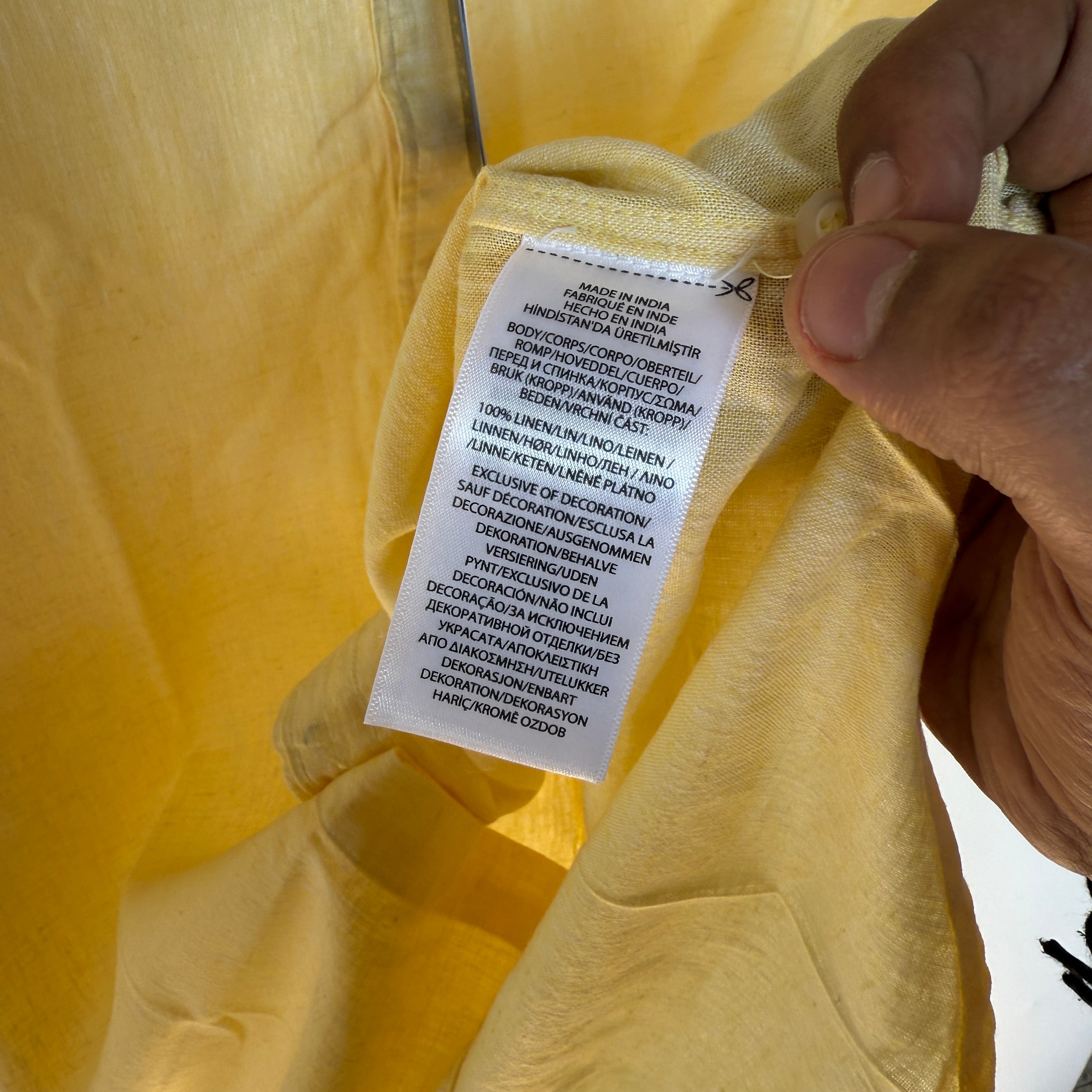 Ralph Lauren 100% yellow linen shirt