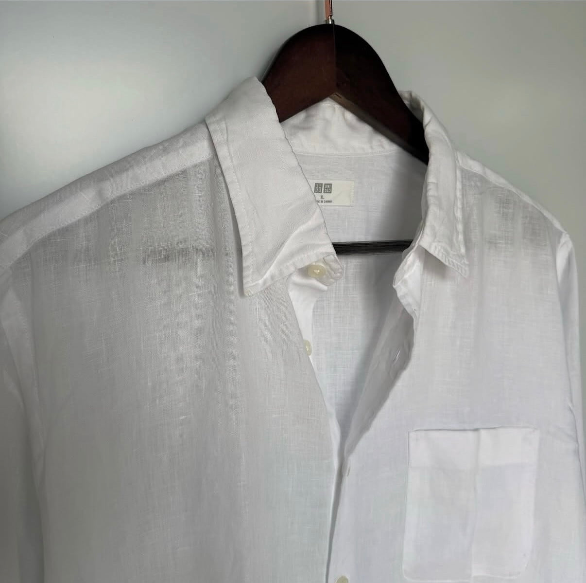 Uniqlo 100% linen white shirt-xl