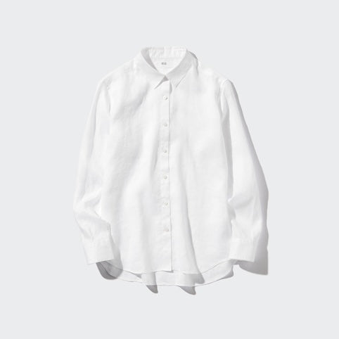 Uniqlo 100% linen white shirt