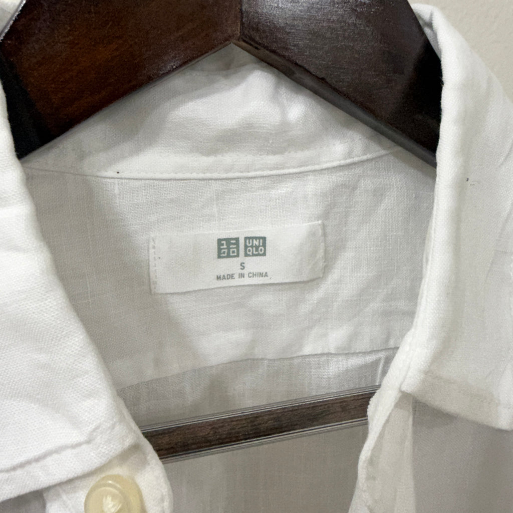 Uniqlo 100% linen white shirt-S