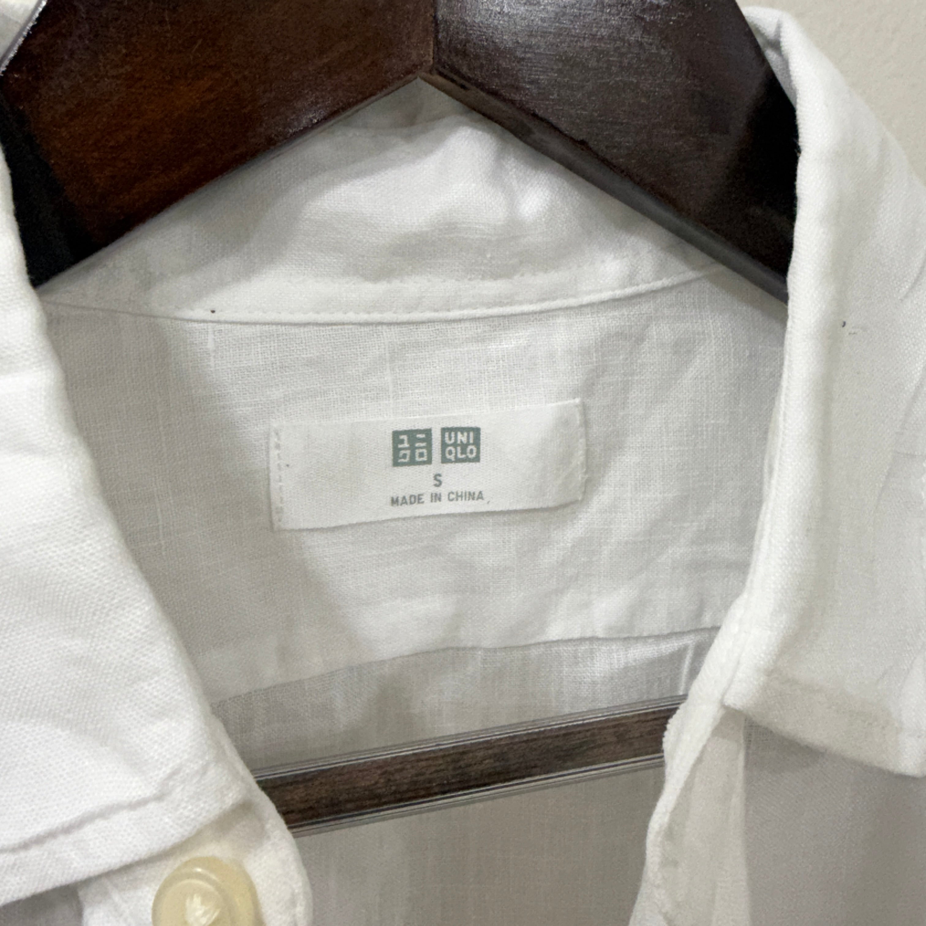 Uniqlo 100% linen white shirt-S