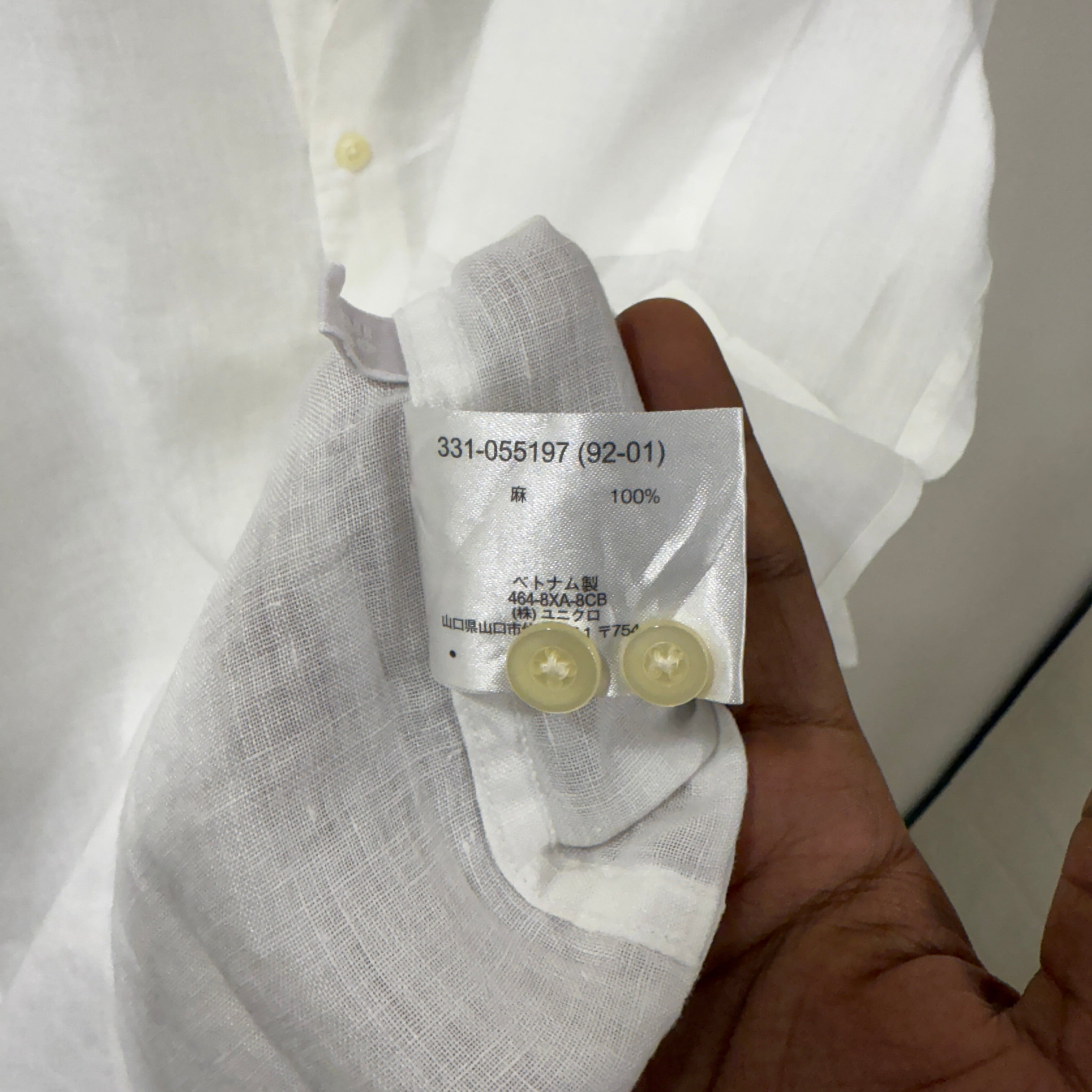 Uniqlo linen blend white shirt
