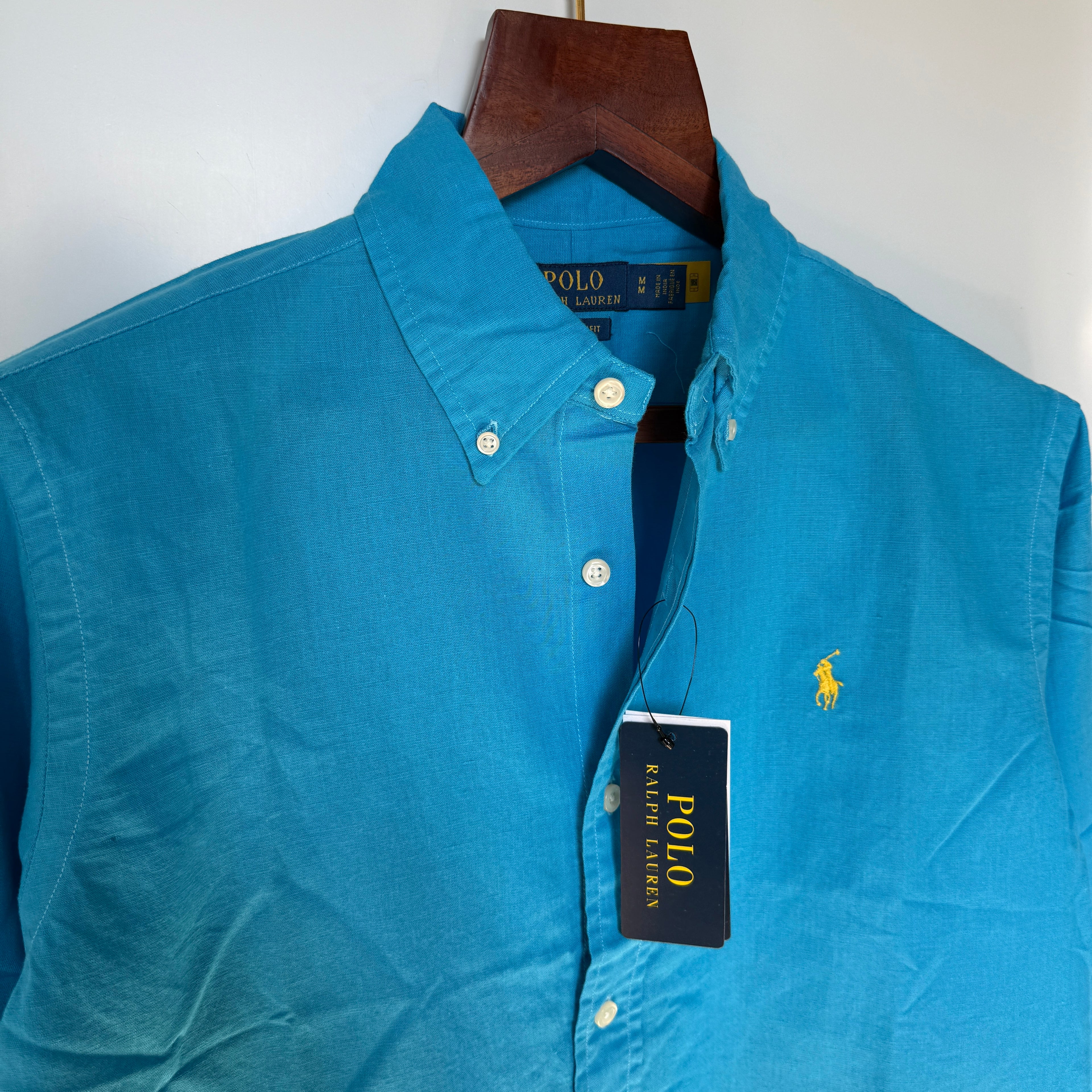 Ralph Lauren 100% blue linen shirt