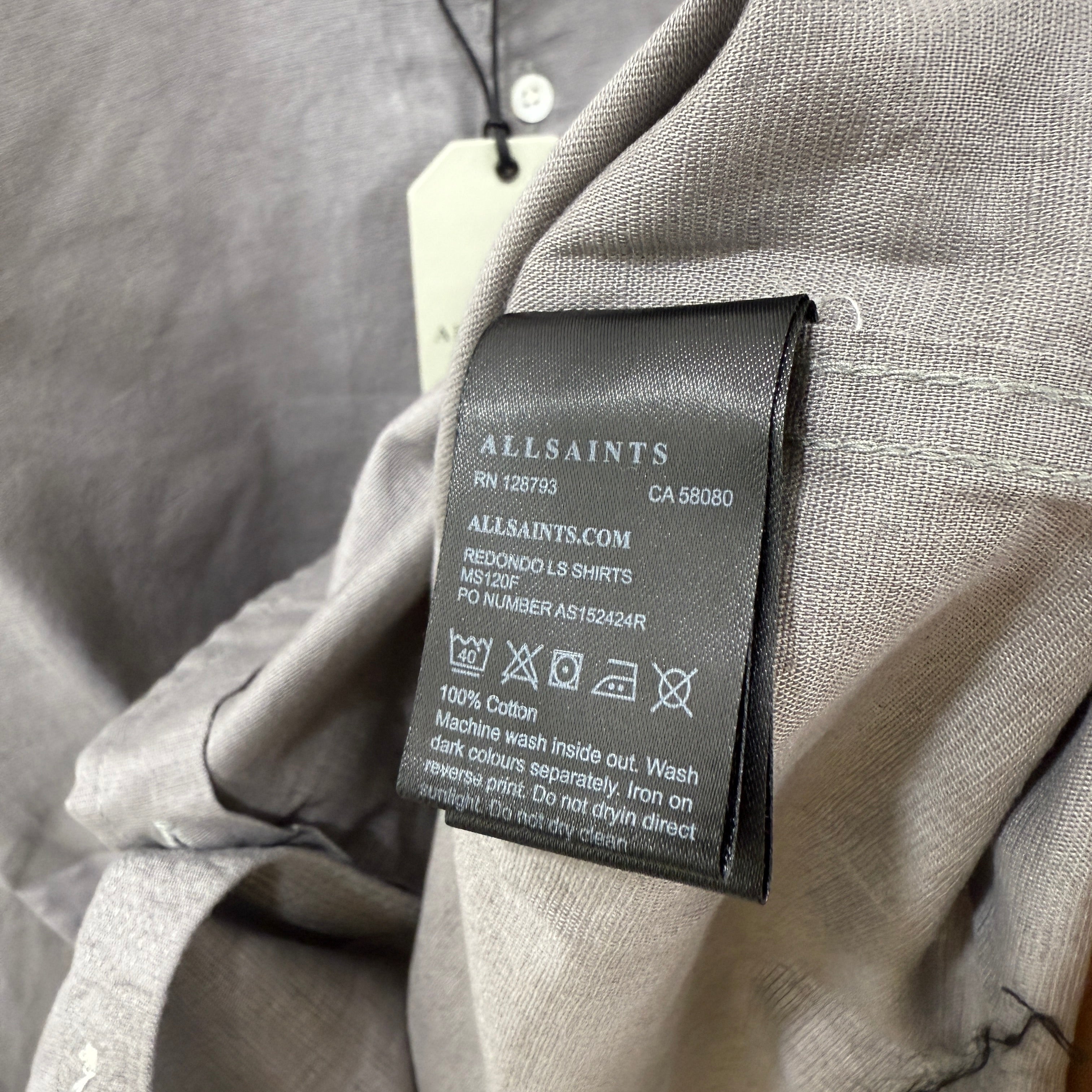 All Saints pillar grey linen blend shirt PG
