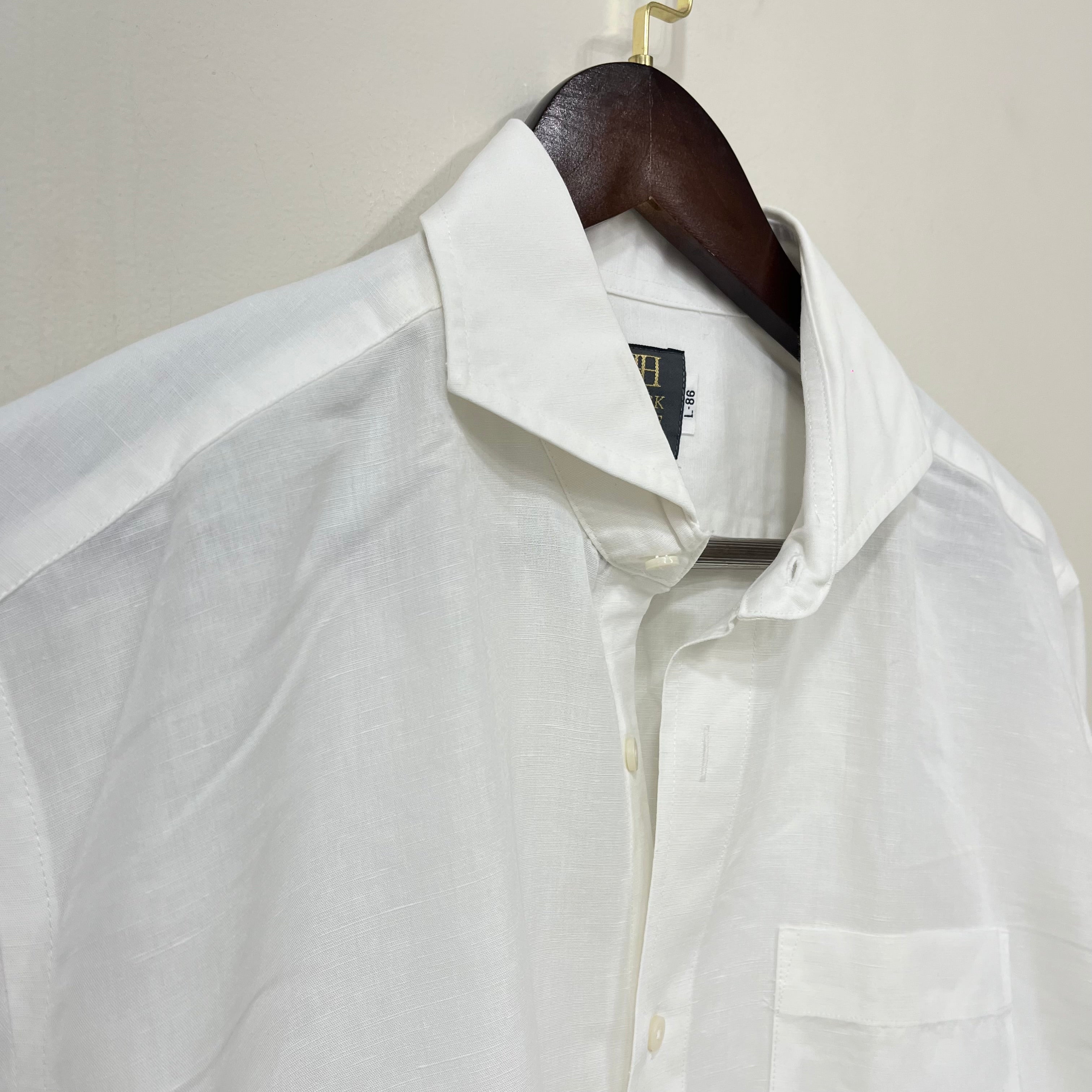 Brick House white linen solid shirt
