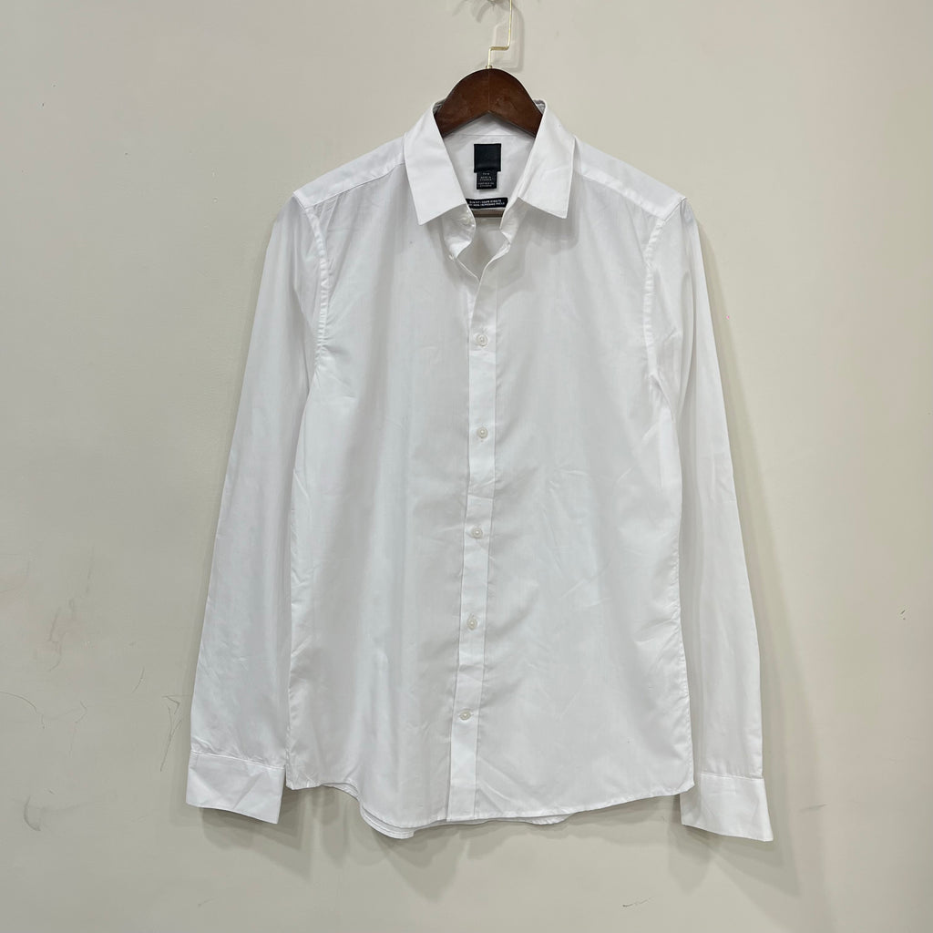 H&M white solid shirt