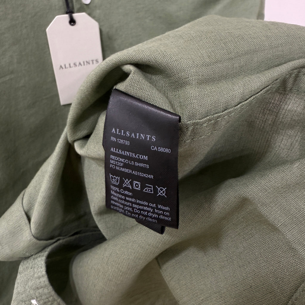 All Saints Fleur green linen blend shirt PG