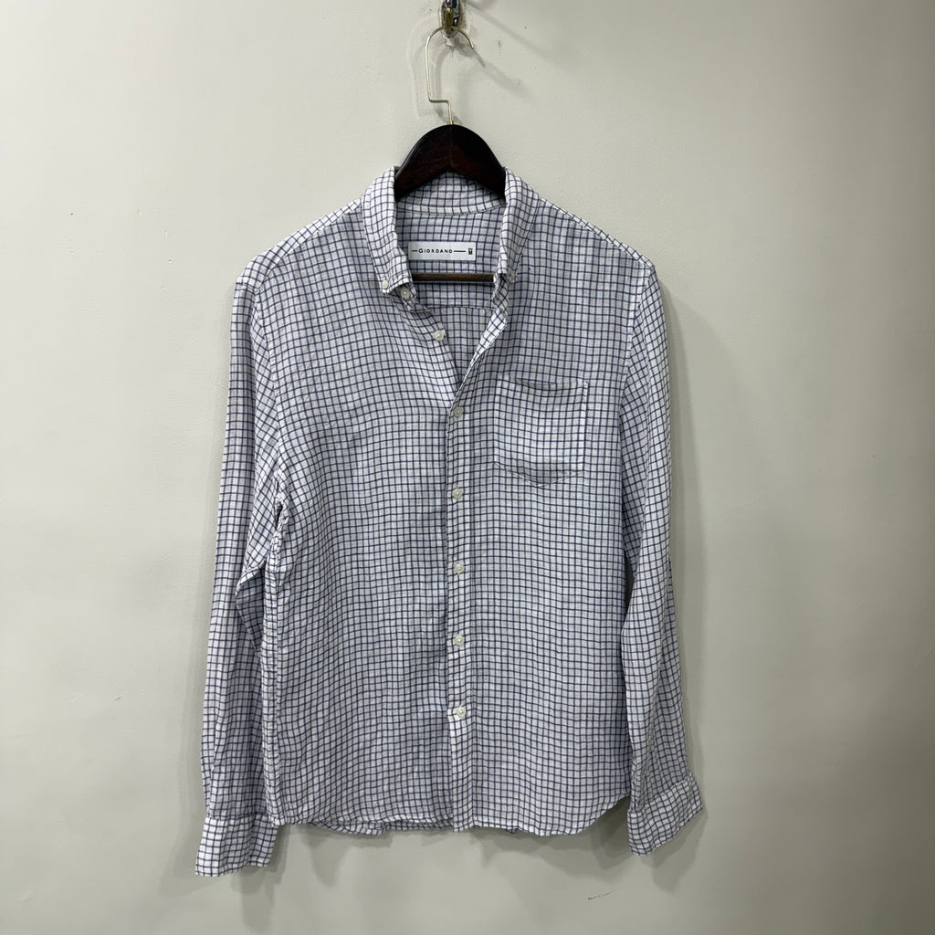 Giodarno checkered linen shirt