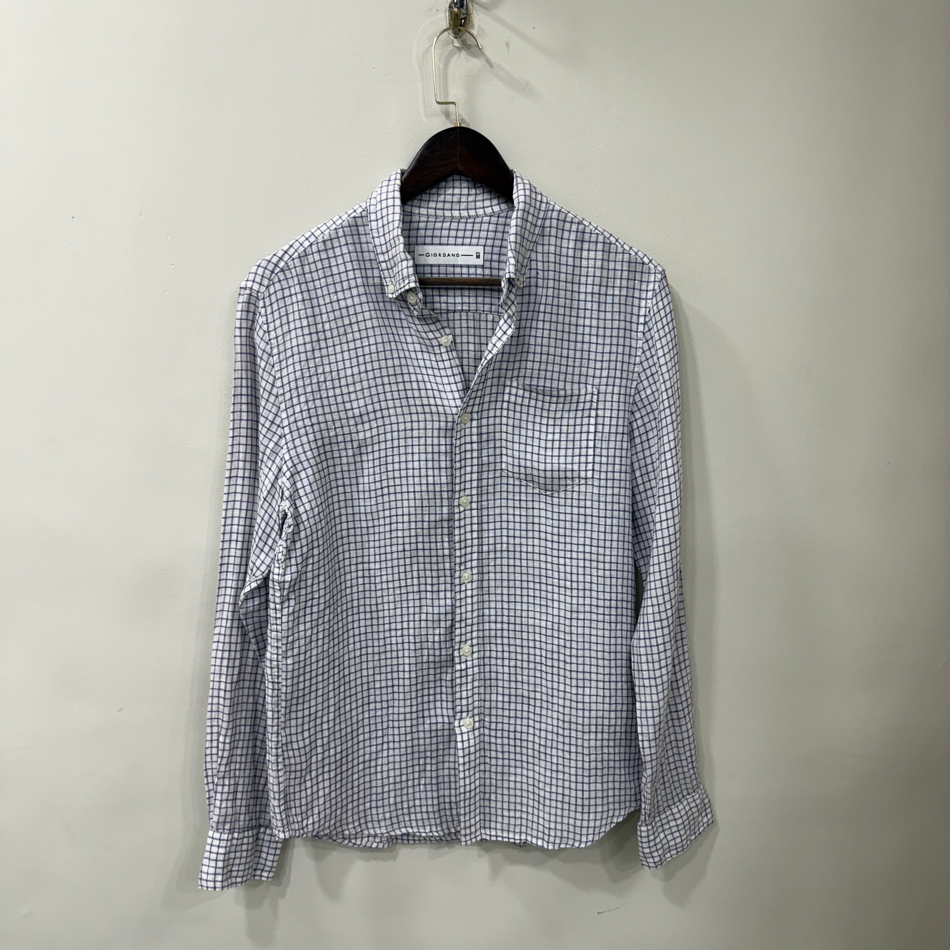 Giodarno checkered linen shirt