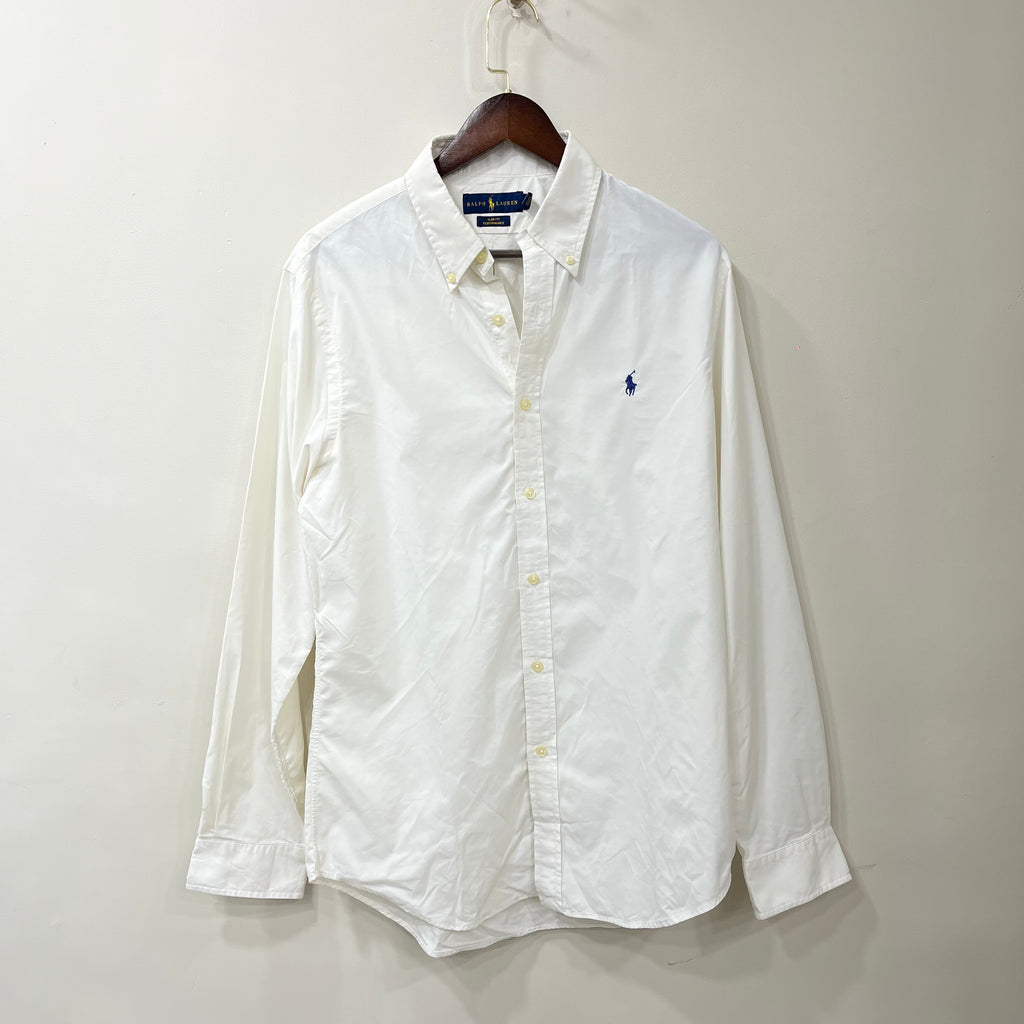 Ralph Lauren white Oxford button down slim fit shirt