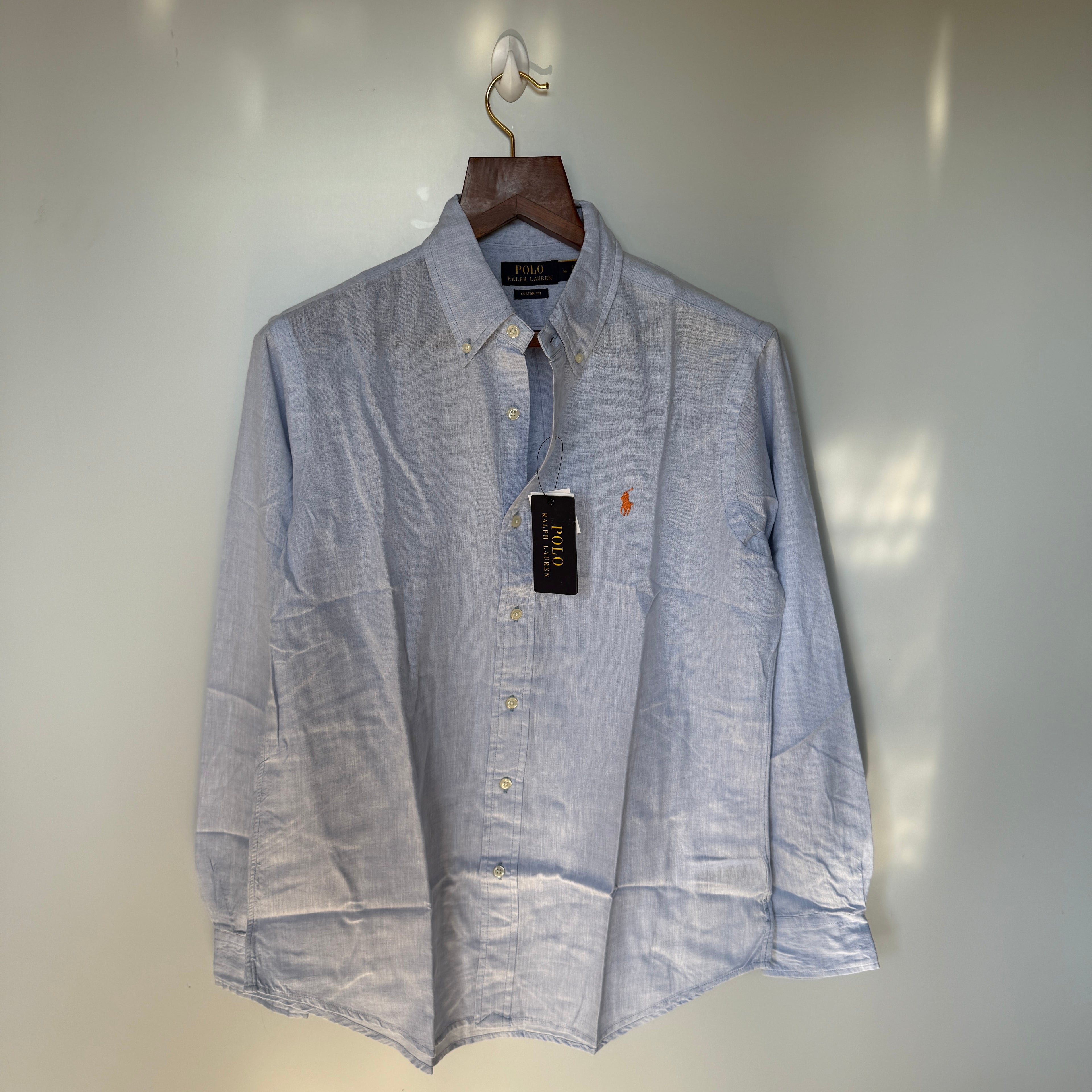 Ralph Lauren 100% sky blue linen shirt